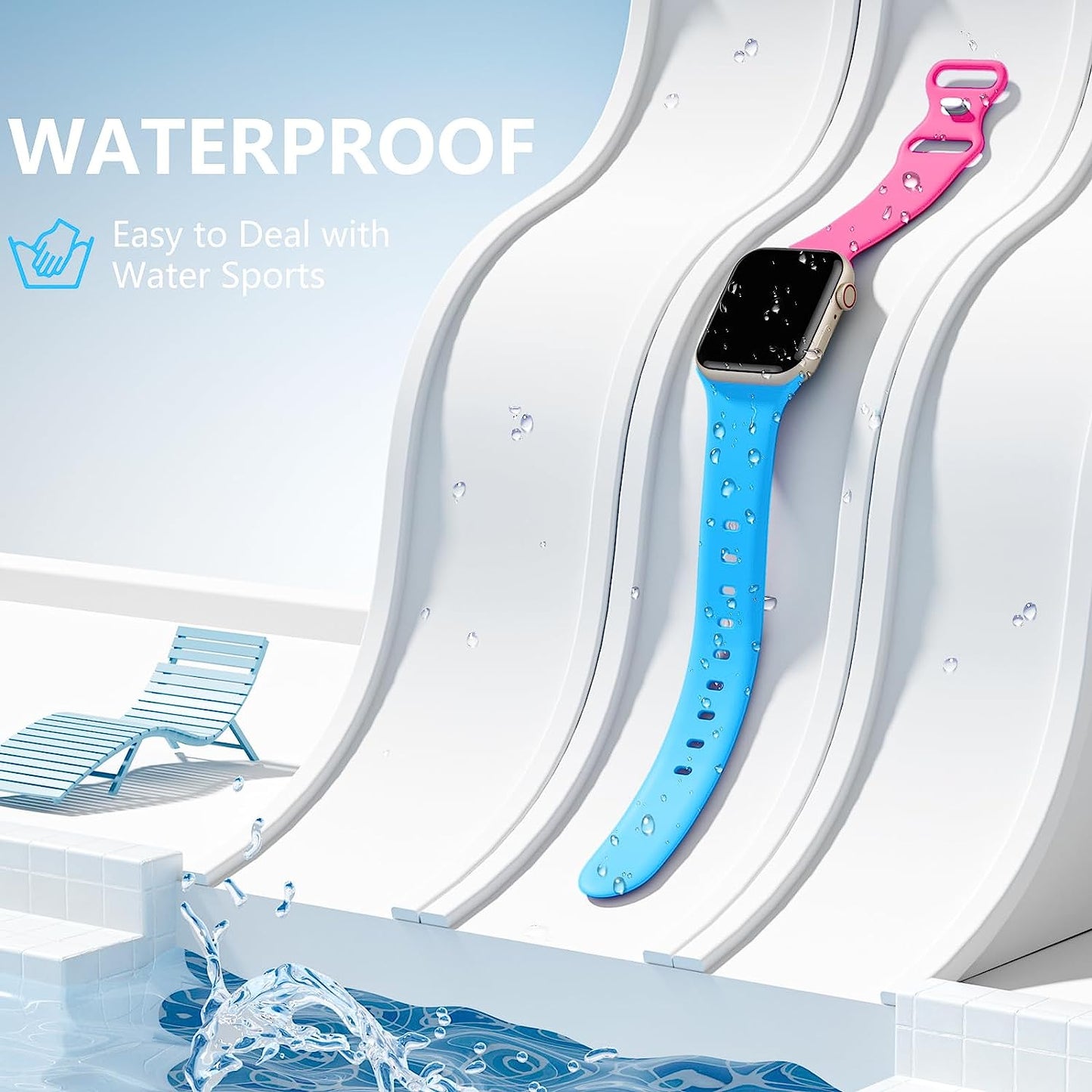 WJK 15 Pack Sport Bands Compatible with Apple Watch Bands 40Mm 38Mm 41Mm 42Mm 44Mm 45Mm 49Mm Women Men, Soft Silicone Waterproof Strap Wristbands for Iwatch Series Ultra SE 8 7 6 5 4 3 2 1  WJK   