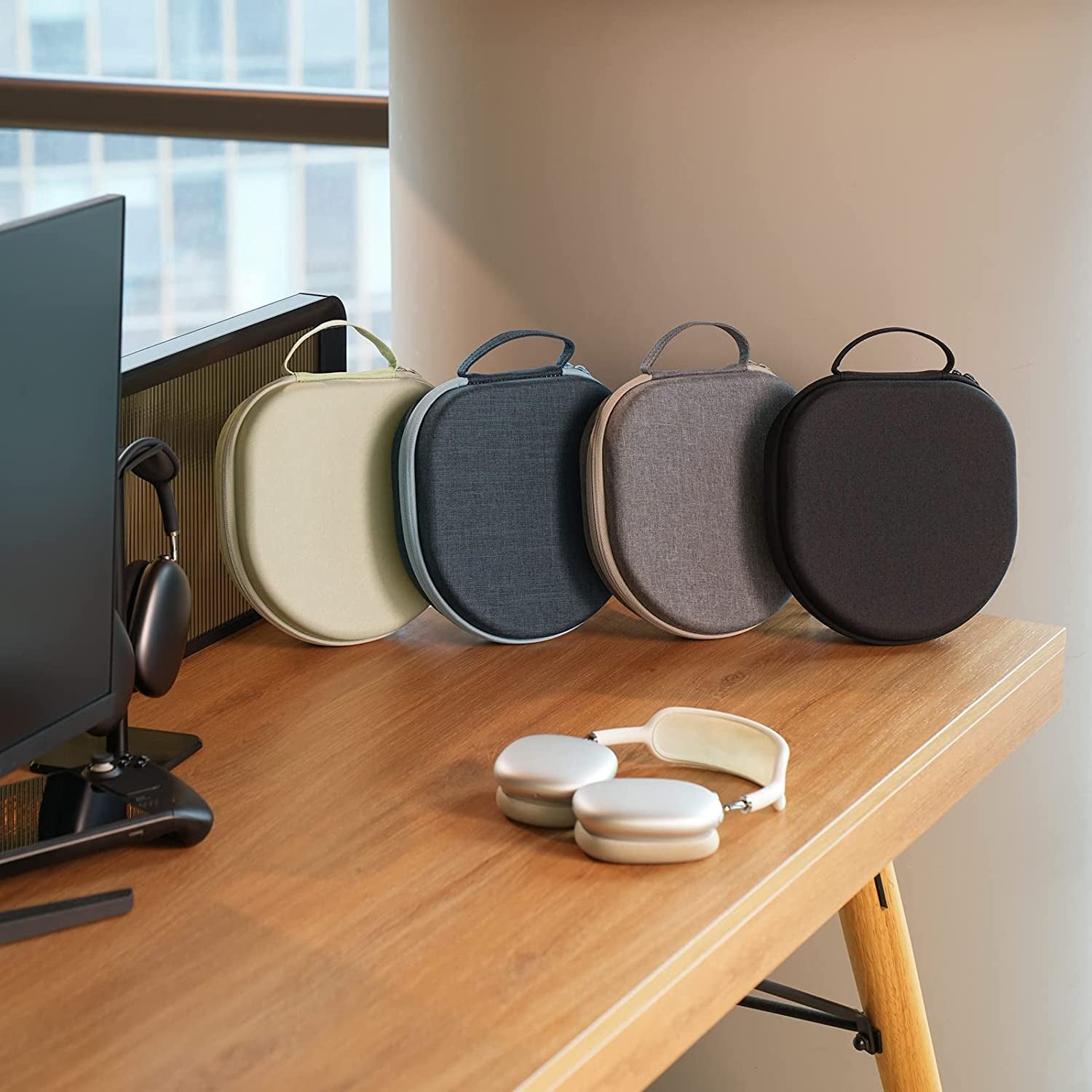 Yinke Smart Case for Apple Airpods Max Supports Sleep Mode, Hard Organizer Portable Carry Travel Cover Storage Bag (Black)  Yinke   