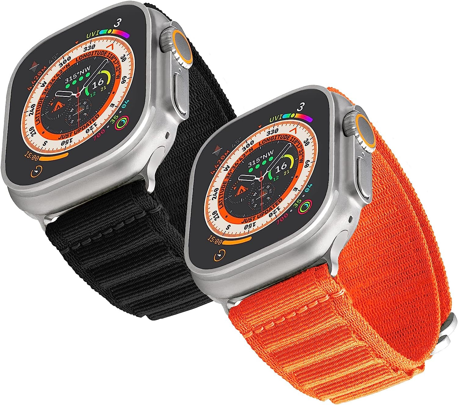 Merlion Sport Band for Apple Watch Band 38Mm 40Mm 41Mm 42Mm 44Mm 45Mm 49Mm, Soft Silicone Bands for Iwatch Bands for Women, for Iwatch Ultra 8 7 SE 6 5 4 3 2 1  Merlion Black+Orange 38/40/41mm 