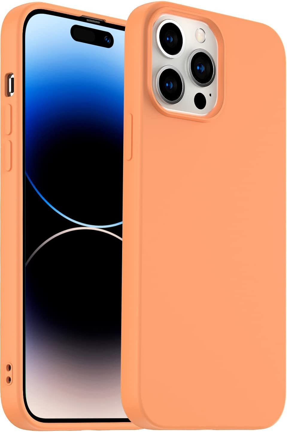 Amytor Designed for Iphone 14 Pro Case, Silicone Ultra Slim Shockproof Phone Case with Soft Anti-Scratch Microfiber Lining, [Enhanced Camera Protection] 6.1 Inch (Coral)  Amytor   