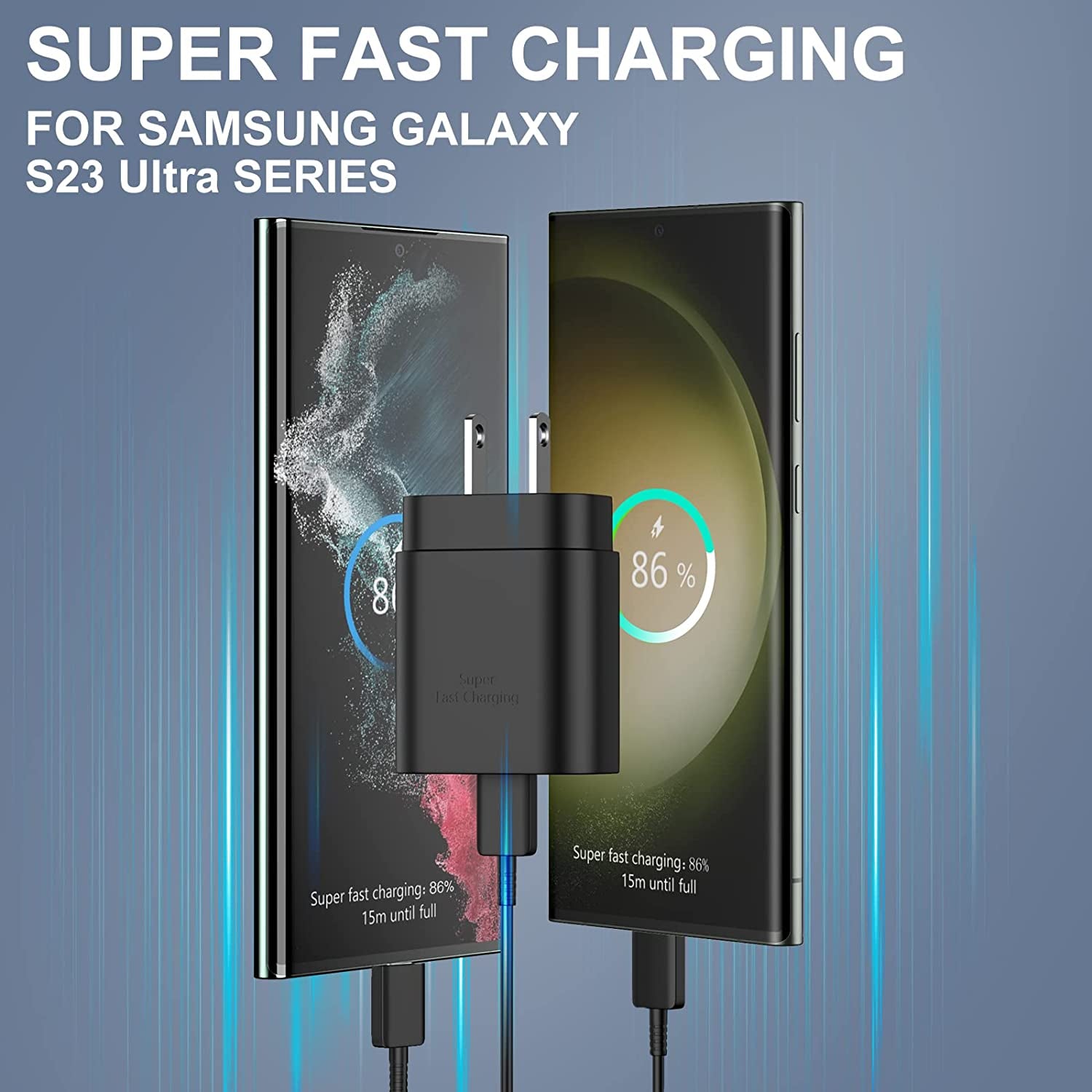 Super Fast Charger Type C, 25W USB C Wall Charger for Samsung Galaxy S23 Ultra/S23/S23+/S22/S22 Ultra/S22+/S21 Ultra/S20 Ultra/Note 20/Note 10/Z Fold 3 with 10FT Cable 2Pack  SHENZHEN XUAN YANG TECHNOLOGY CO LTD   