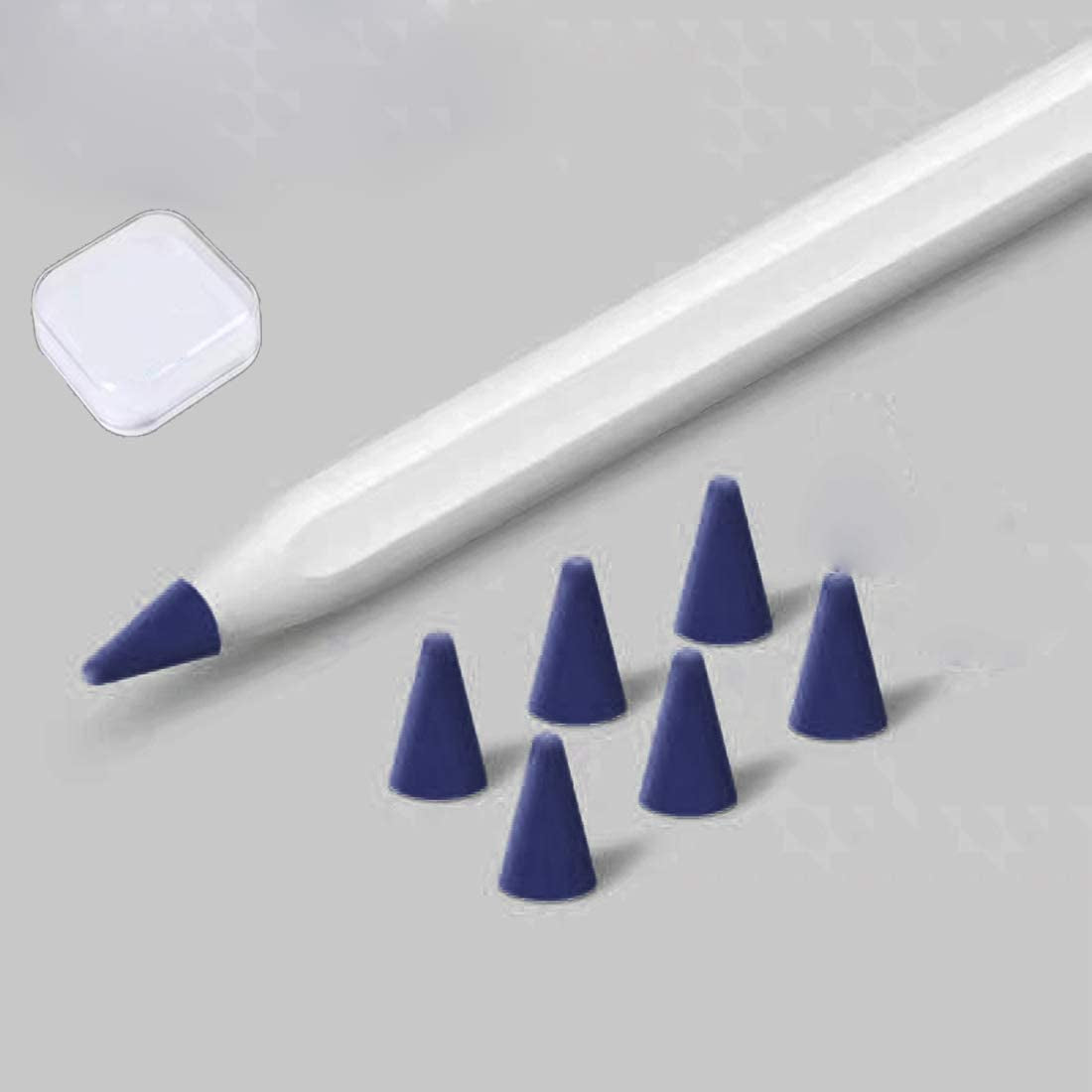 Happycover Compatible with Apple Pencil Tips, Professional Liquid Silicone Nibs Cover Replacement for 1St & 2Nd Gen, Writing Anti-Slip Protective Case for Apple Ipad Pencil. (Black)  ZSHK Mid night Blue  