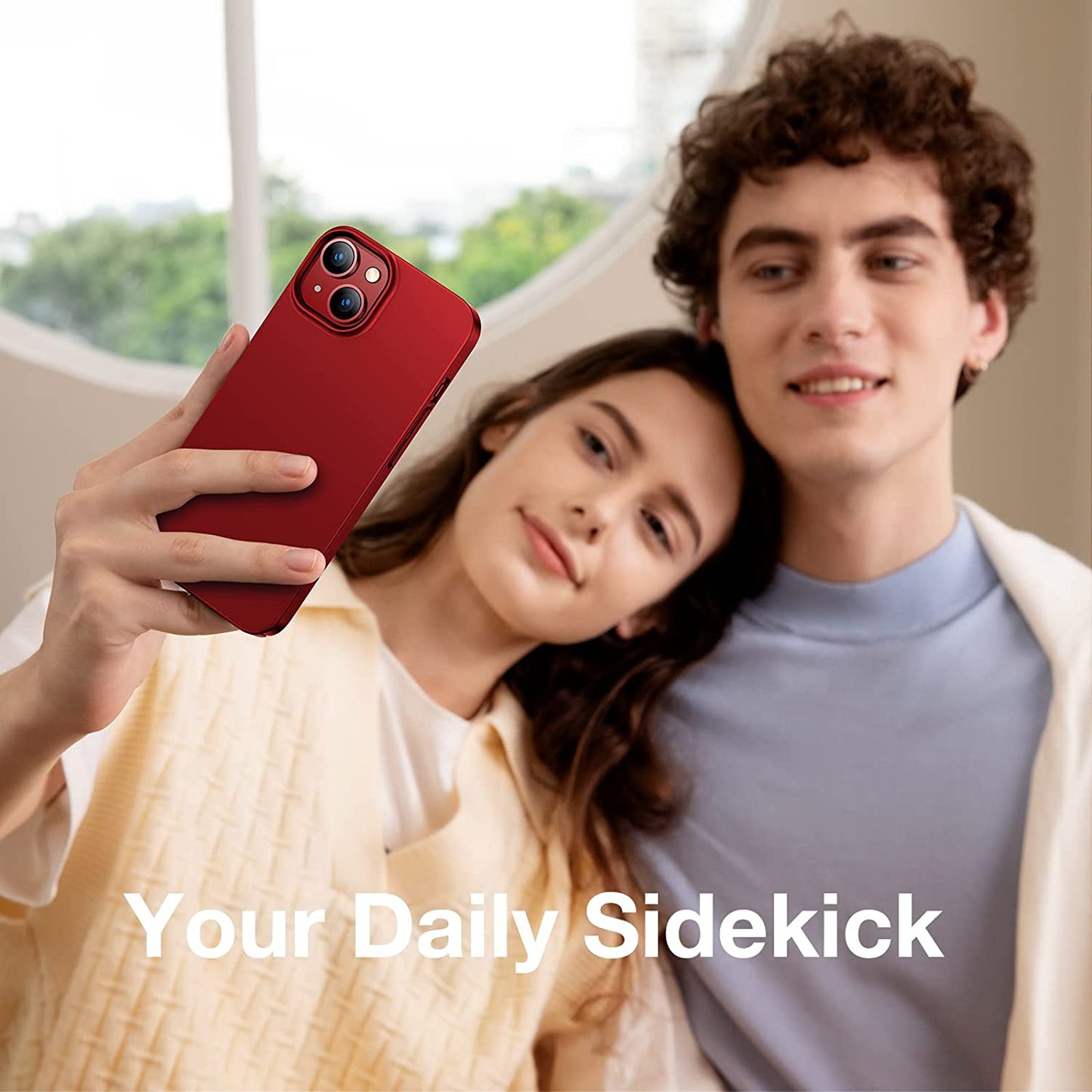 TORRAS Slim Fit for Iphone 14 Case/Iphone 13 Case Ultra-Thin Sturdy Protective Cover with Non-Slip Grip & No Fingerprint Hard Plastic Phone Case for Iphone 14/13 (6.1"), Santa Red  TORRS   