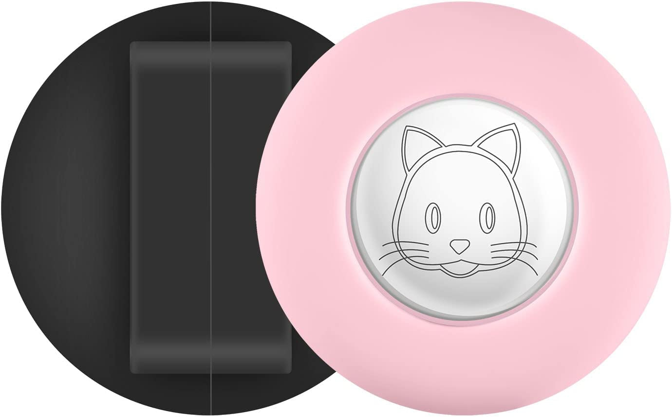 Airtag Cat Collar Holder(2Pack), Silicone Apple Air Tag Case Cover for Smaller than 0.8Inch Pet Collar Harness Loop Cibaabo (Black Black)  Cibaabo Black Pink  