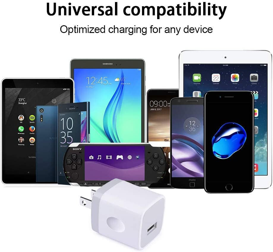 USB Wall Charger, Cablelovers 1A/5V 3-Pack Travel USB Plug Charging Block Brick, Charger Power Adapter Cube Compatible Phone Xs/Xs Max/X/8/7/6 Plus, Galaxy S9/S8/S8 Plus, Moto, Kindle, LG  Shenzhen Putuo Technology Co.,Ltd   