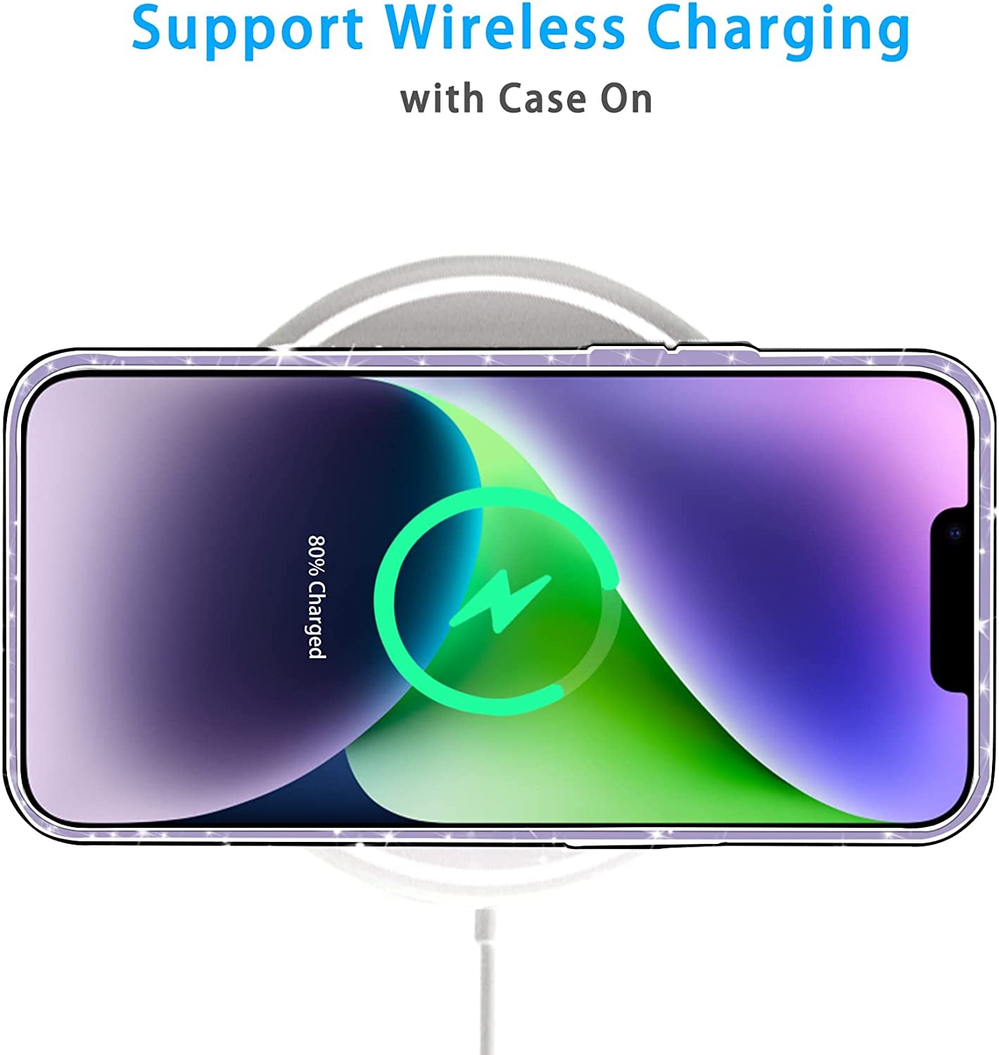 Jjgoo Compatible with Iphone 14 Case, Bling Sparkle Soft TPU Anti-Scratch Shockproof Protective Phone Bumper, Women Girls Cute Slim Sparkly Phone Case for Iphone 14, Clear Glitter  JJGoo   