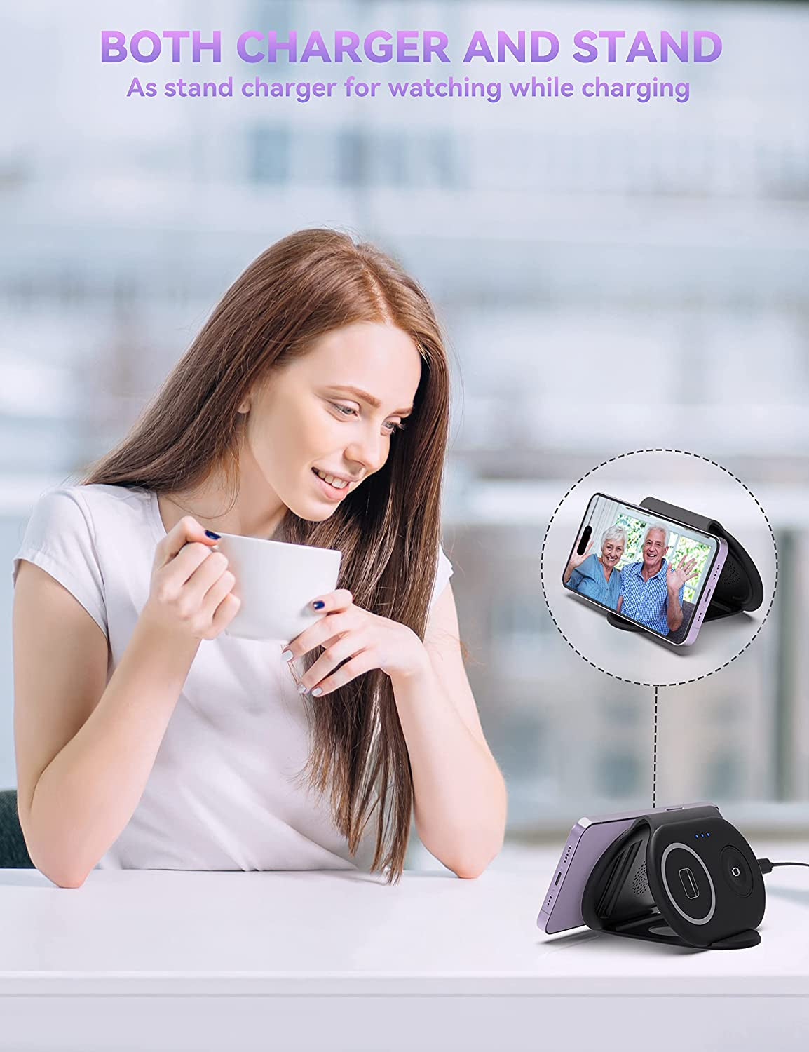 Consasy Magnetic Wireless Charger, Foldable Wireless Charger 3 in 1 Charging Station for Multiple Devices, Travel Charger for Iphone 14 13 12 Series, Airpods 3/2/Pro, Iwatch 2-Ultra(Adapter Included)  Consasy DongGuanShi WeizhiChuang Technology   