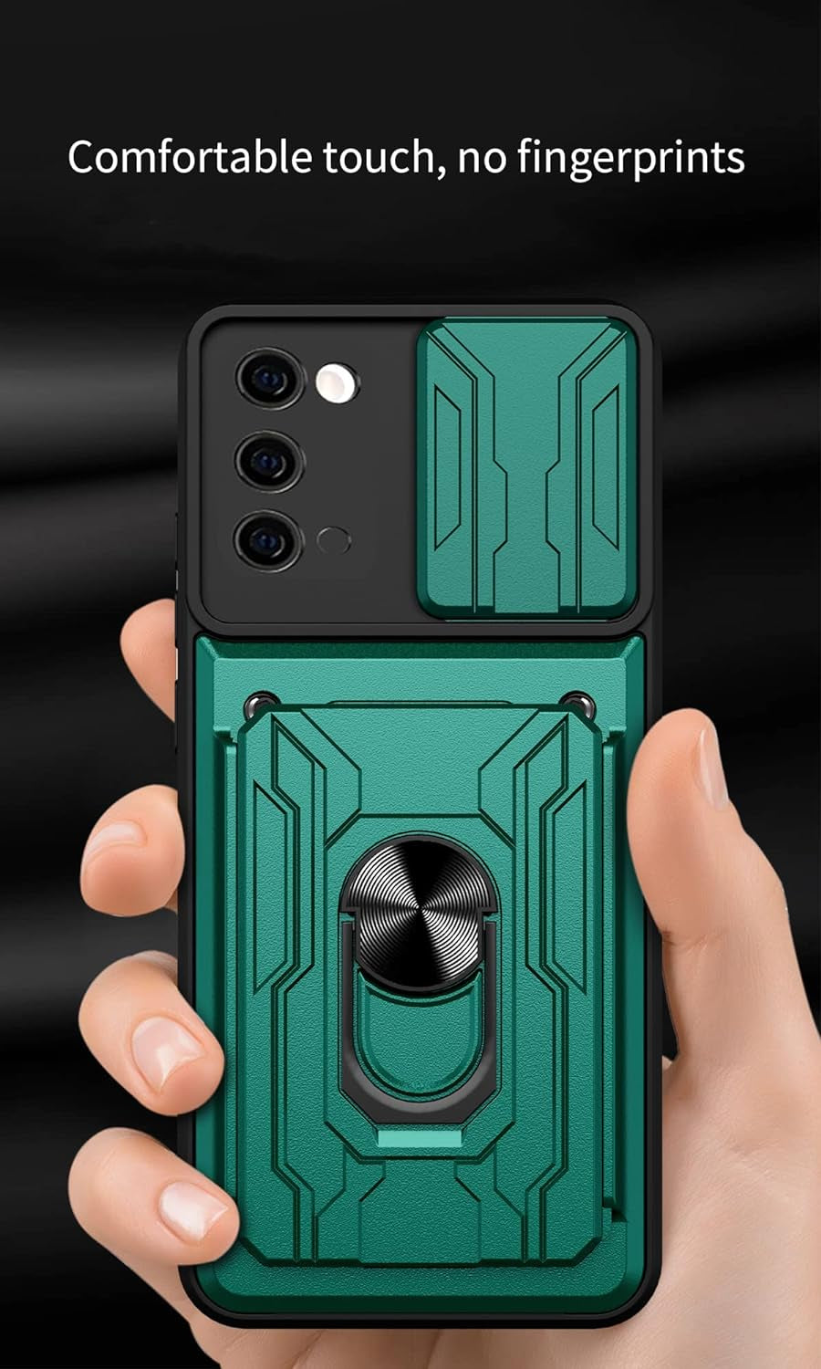 Ccsmall Case for Samsung Galaxy Note 20 5G with Card Holder, Heavy Duty Protection Phone Case with Magnetic Ring Kickstand Slide Camera Cover for Samsung Galaxy Note 20 4G/5G LJK White  CCSmall   