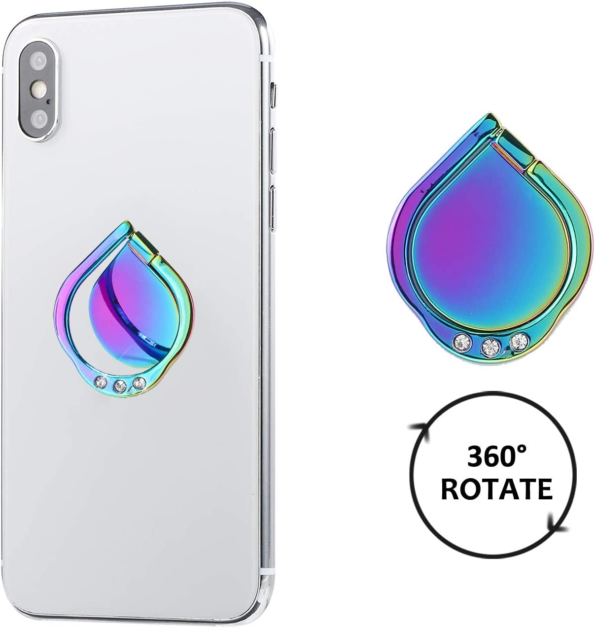 Lenoup Rainbow Sparkle Cell Phone Ring Stand Holder,Glitter Bling Bling Rainbow Ring Grip Kickstand,360 Rotation Finger Ring for Almost All Phones,Pad  lenoup   