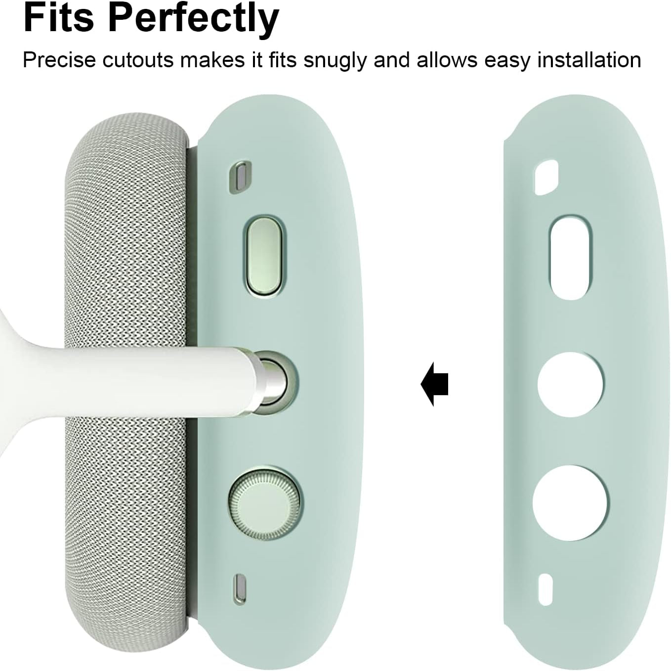 OETKER Compatible Airpods Max Case Cover, Soft Silicone 3 in 1 Anti-Scratch Ear Pad Case Cover/Ear Cups Cover/Headband Cover Accessories Skin for Airpods Max, Green Glow in the Dark  OTK   