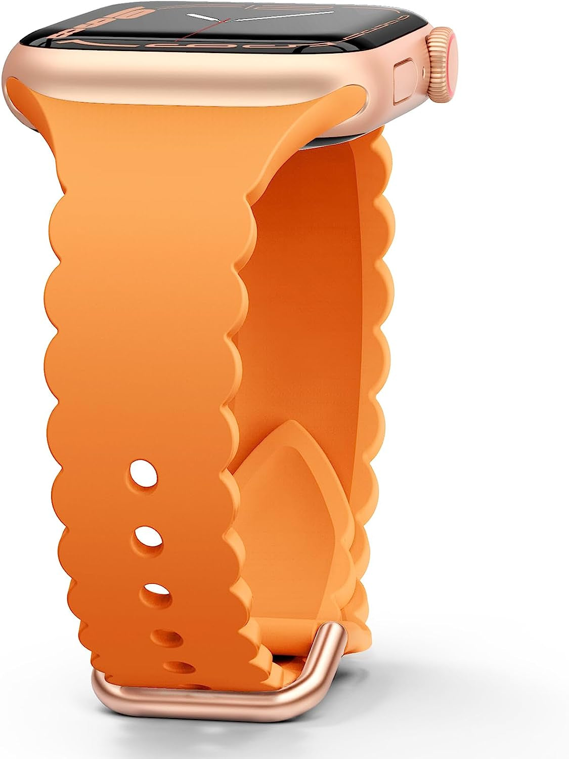 Sunnywoo Lace Silicone Band Compatible with Apple Watch Bands 38Mm 40Mm 41Mm 44Mm 42Mm 45Mm 49Mm, Women Soft Sport Strap Wristband Replacement for Iwatch Series Ultra 8 SE 7 6 5 4 3 2 1  Sunnywoo Marigold 42/44/45/49mm 