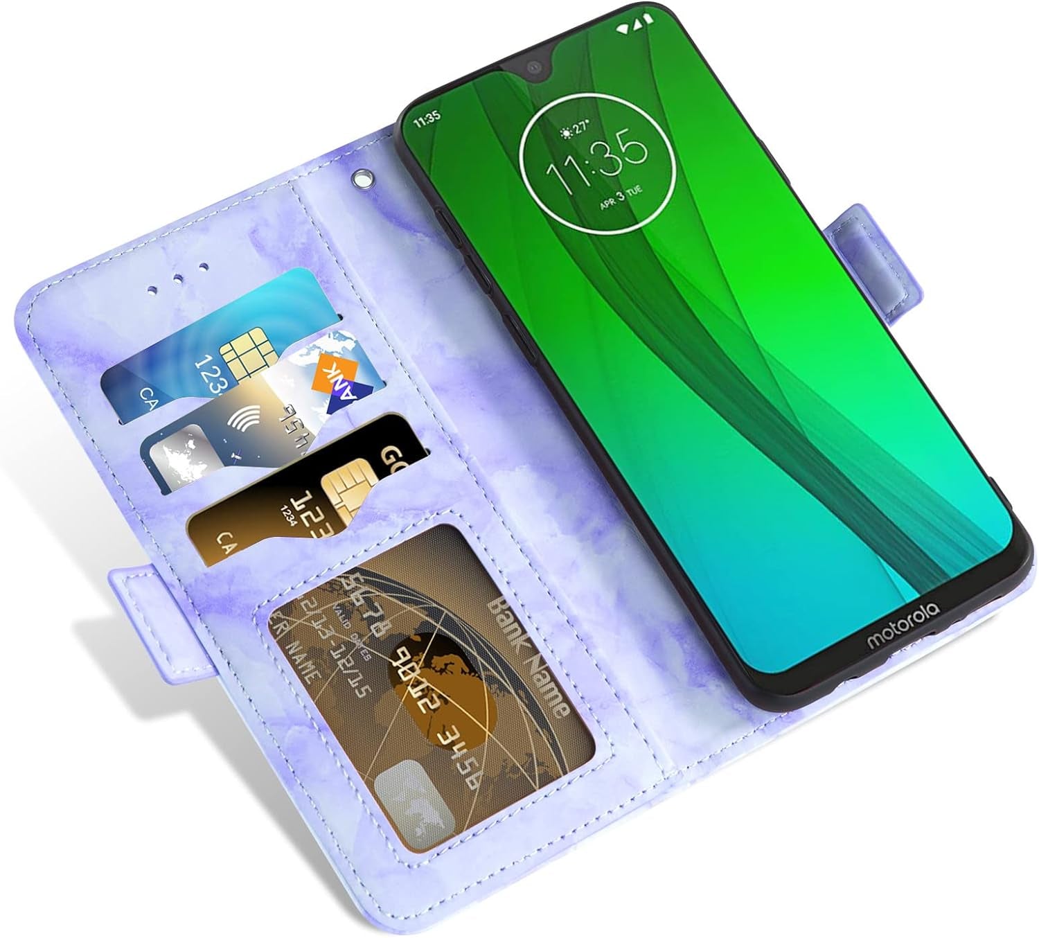 Asuwish Compatible with LG G7 Thinq Case and Tempered Glass Screen Protector Card Holder Kickstand Marble Wallet Phone Covers for LGG7 One G 7 plus LG7 Lg7Thinq 7G Thin Q G7+ G7Thinq Lgg7Thinq Purple  Asuwish   