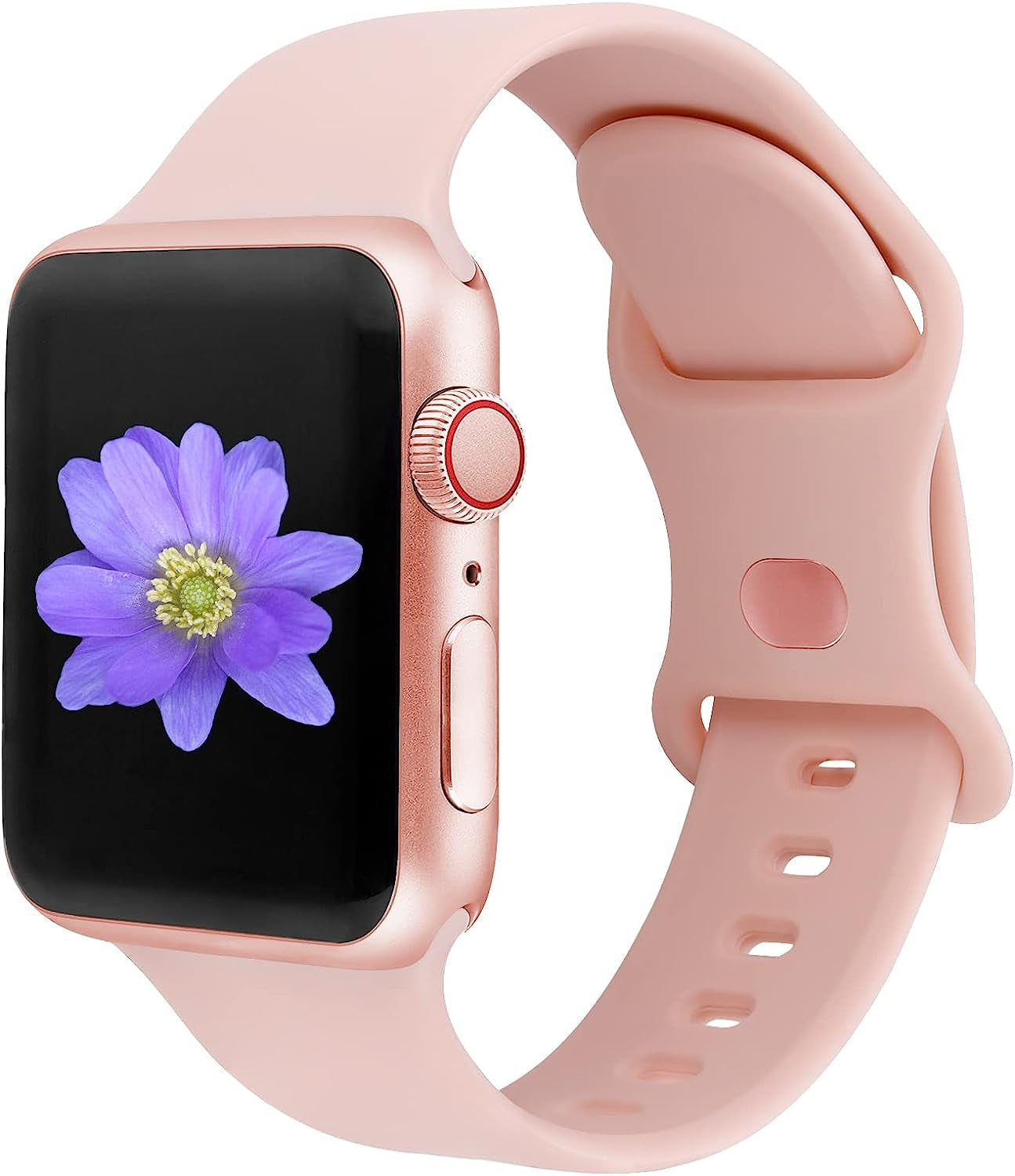 Cindgress Sport Bands Compatible with 42Mm 44Mm 45Mm 41Mm 38Mm 40Mm Apple Watch Bands for Women Men,Compatible with Soft Silicone Apple Watch Series 6 Bands for Women Men Series SE 8 7 6 5 4 3 2 1 Pack  Cindgress Pink Sand 38mm/40mm/41mm M/L 