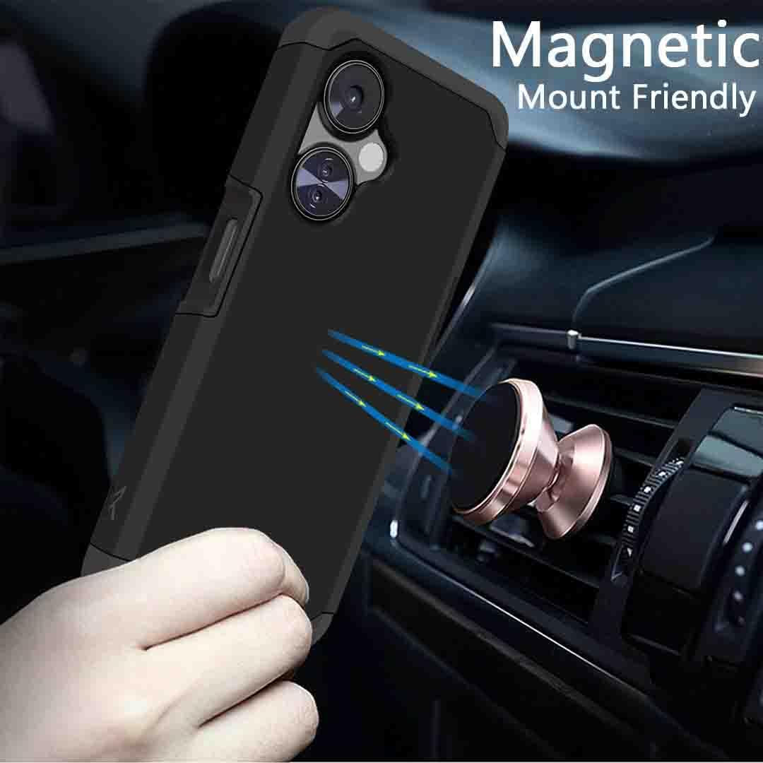 Hrwireless Compatible for Oneplus Nord N30 5G Case Cover with [HD Tempered Glass] Strong Heavy Duty [Shockproof] [Magnetic Mount Friendly] Minimalistic Original Design for Protection  HRWireless   