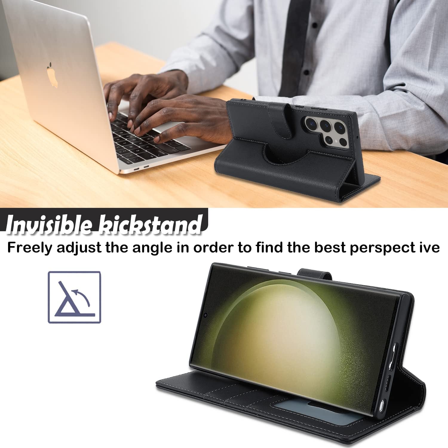 Ｈａｖａｙａ Samsung Galaxy S23 Ultra Case Wallet Magsafe Compatible,Samsung Galaxy S23 Ultra Wallet Case with Card Holder，Magnetic Detachable Flip Cover for Women Men Mujer-Black  Ｈａｖａｙａ   