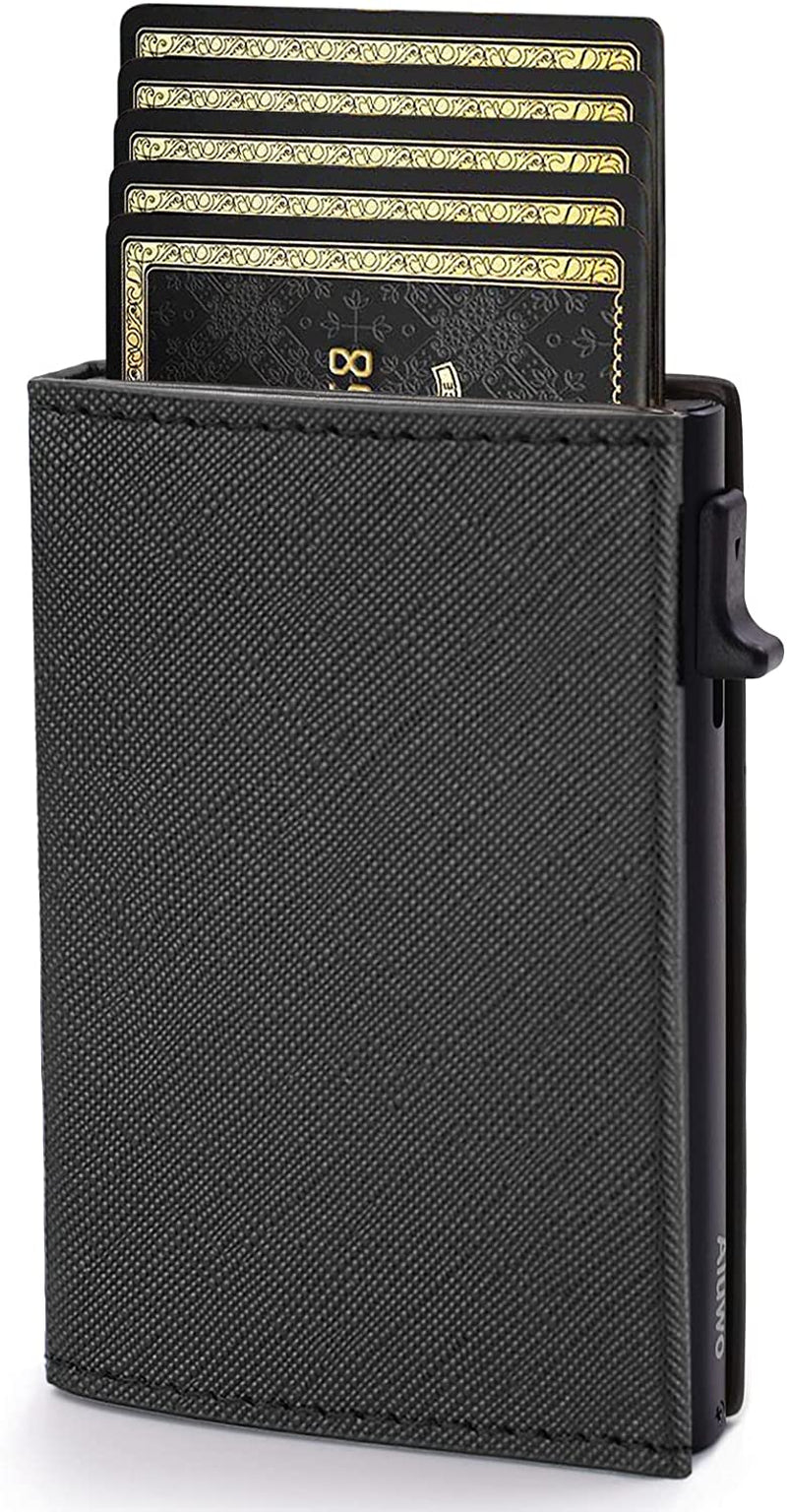Aiuwo Wallet for Men Slim Wallet RFID Blocking Money Clip Wallets for Men,Minimalist Wallet for Men with Money Pocket  AIUWO B-Cross Black  