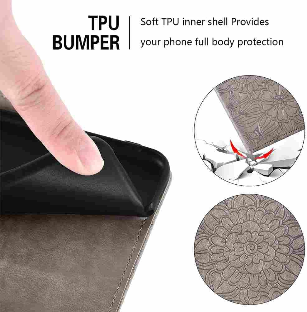 DIIGON Phone Cover Folio Wallet Case for LG G8, Premium PU Leather Slim Fit Cover for LG G8, 1 Photo Frame Slot, Prevent Dirt, Gray  DIIGON   