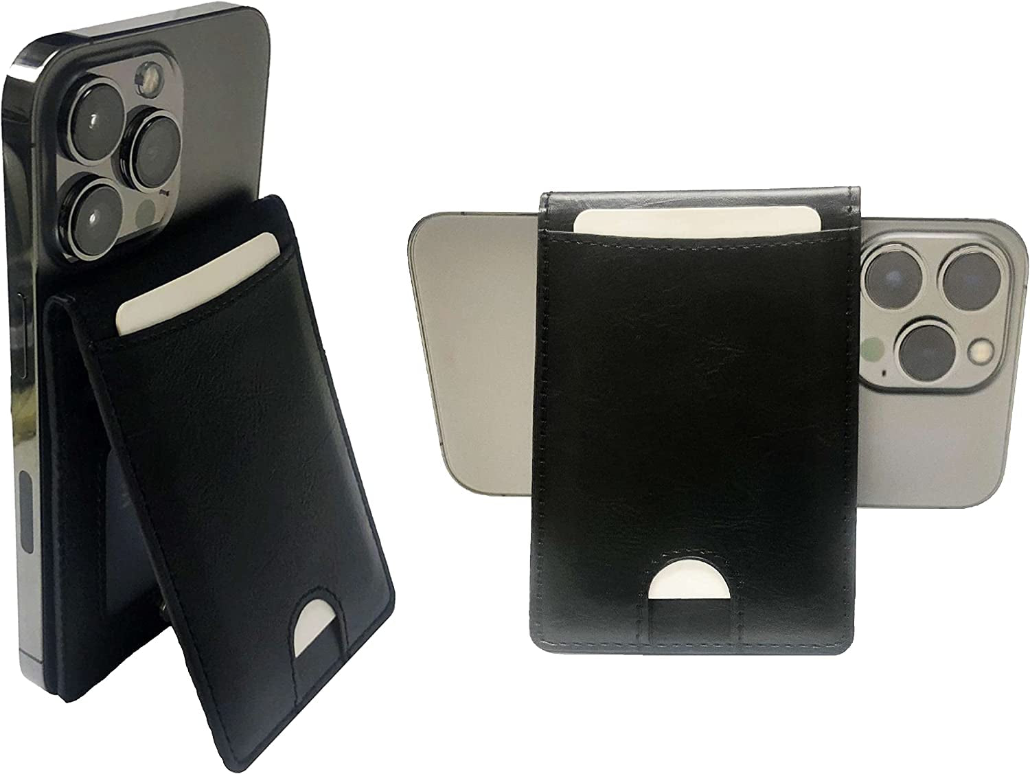 Tahamus Magnetic Adjustable Stand Wallet, 5 Credit Card Holder with Magsafe Walet for Apple Iphone 14 Pro Max/14 Plus/14 Pro/14/13 Pro Max/13 Pro/13/12 Pro Max/12/12 Pro, (Black)  Tahamus   