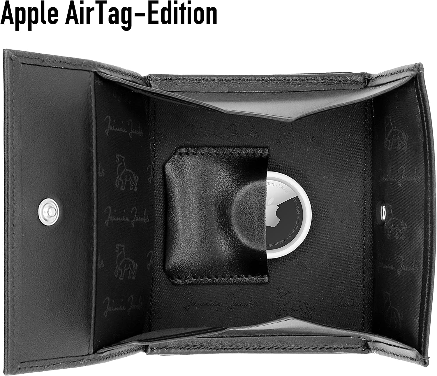 Jaimie Jacobs Flap Boy Airtag Edition Magic Wallet RFID Protected Genuine Leather Men (Black with Red)  Jaimie Jacobs   