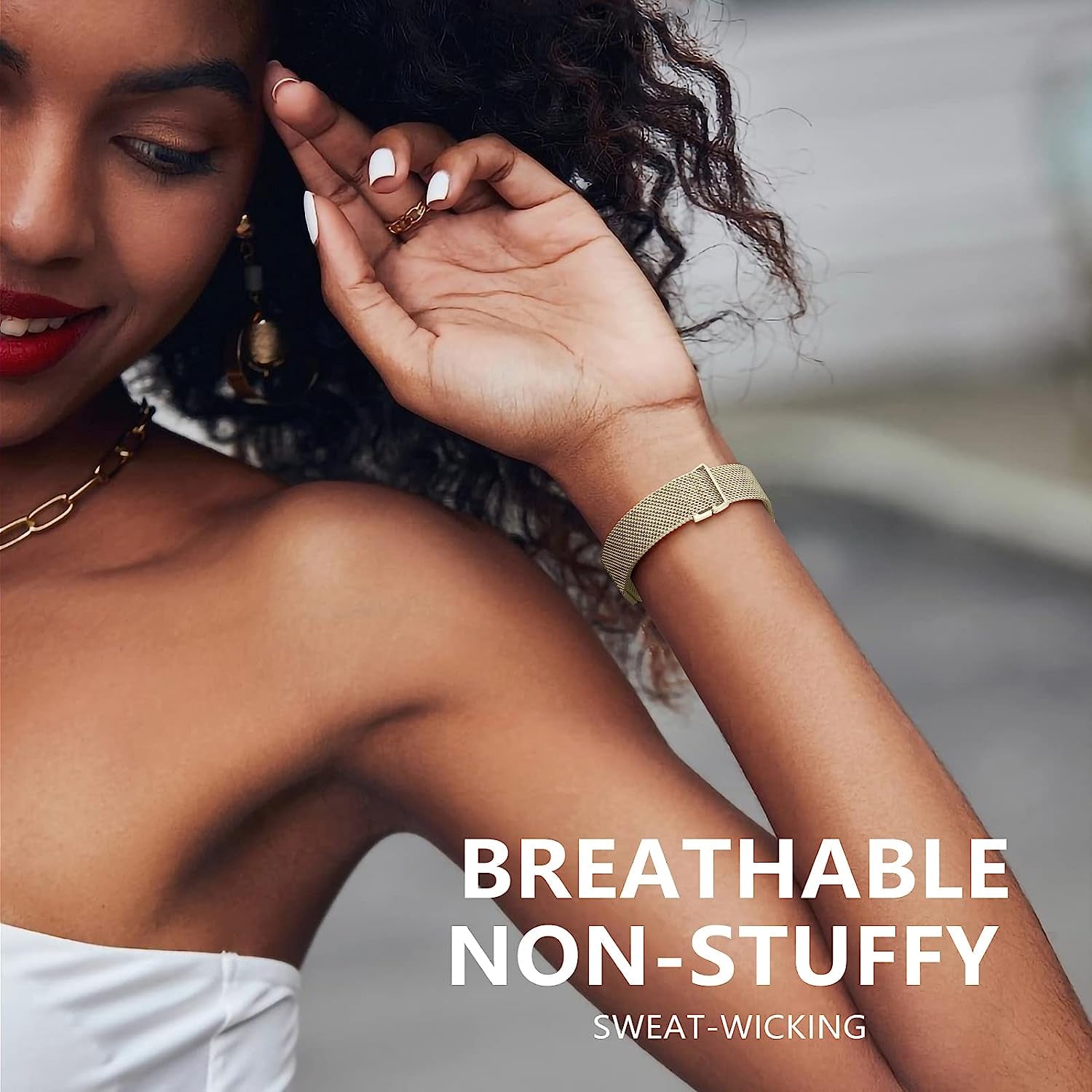 Zedoli Compatible with Fitbit Luxe Bands for Women Men, Stainless Steel Milanese Mesh Loop Metal Replacement Strap Wrist Band for Fitbit Luxe/Luxe Special Edition Fitness and Wellness Tracker  Zedoli   