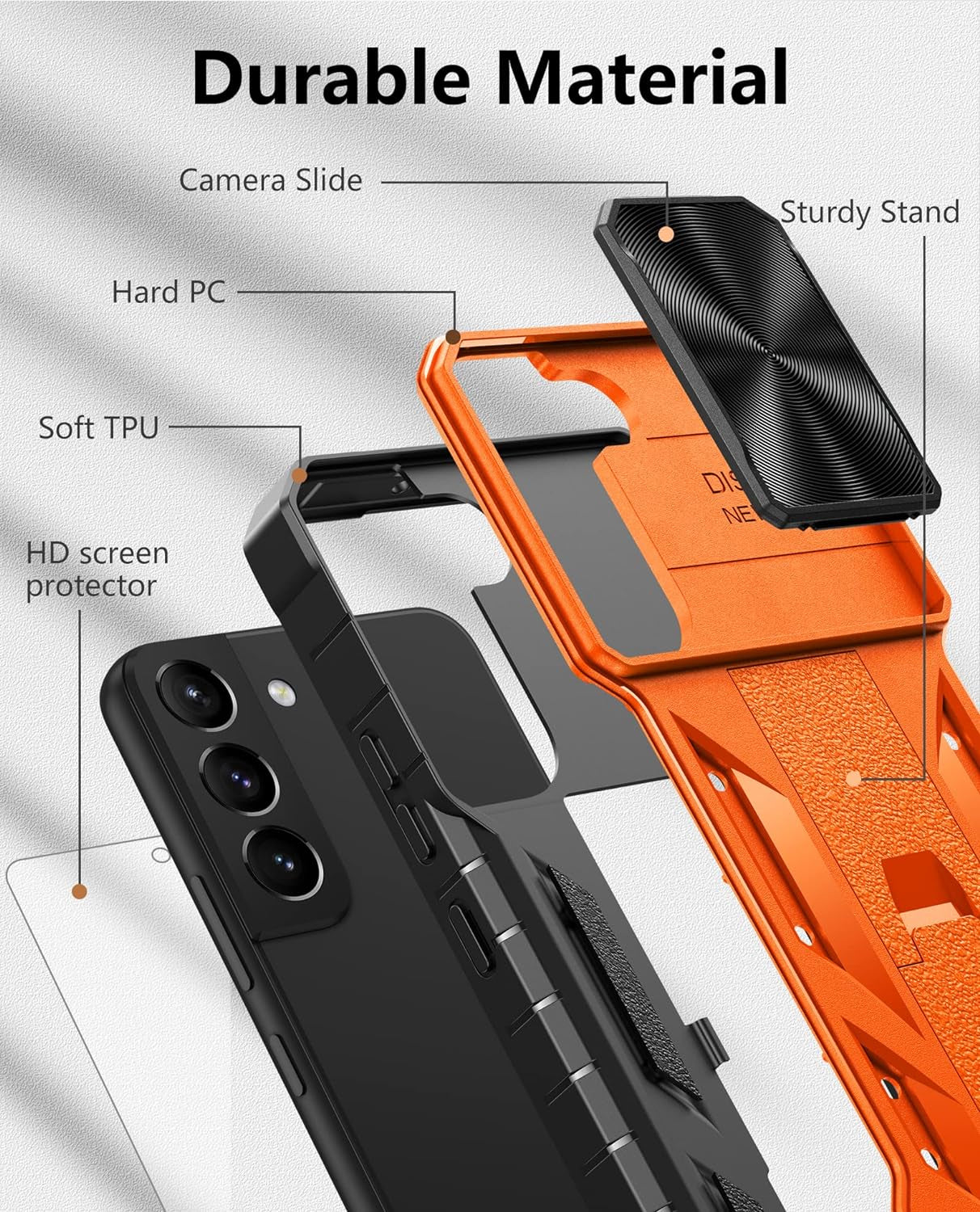 WTYOO for Samsung Galaxy S22 plus Case: Military Grade Drop Proof Protective Rugged TPU Matte Shell | Shockproof Durable Protection Tough Cell Phone Cover with Built-In Kickstand  WTYOO   