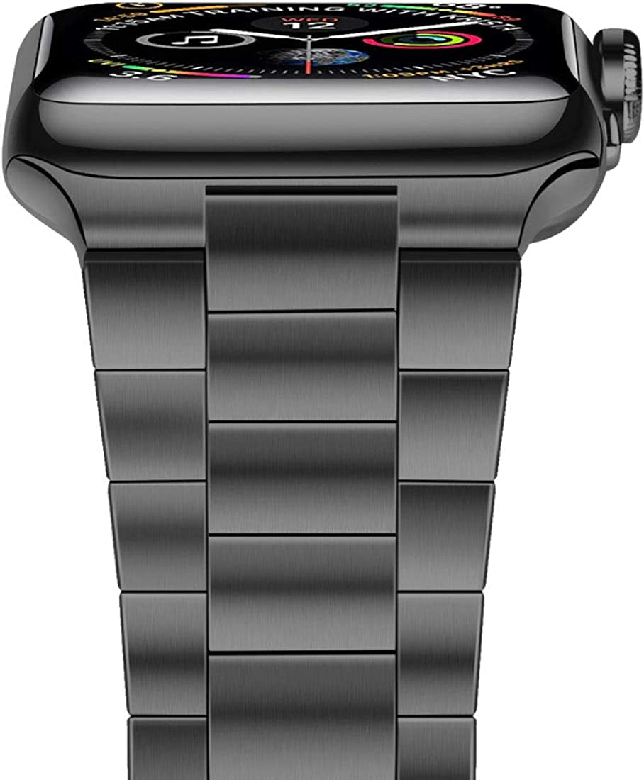 Iiteeology Compatible with Apple Watch Band 42Mm 44Mm 45Mm 49Mm 38Mm 40Mm 41Mm, Upgraded Solid Business Stainless Steel Band for Apple Iwatch Ultra SE Series 8 7 6 5 4  iiteeology Space Gray 49mm/45mm/44mm/42mm 