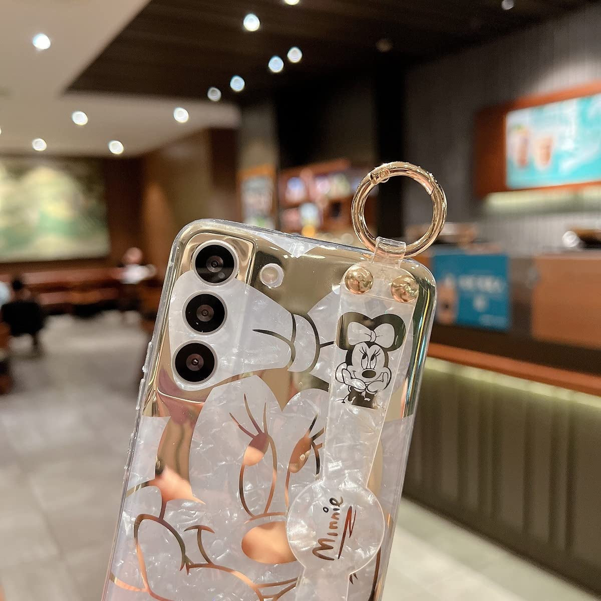 Meishangmei for Samsung Galaxy S22 plus Case 6.6" [NOT 6.1"] Sparkle Bling with Strap Stand Cute Pattern IMD Plating Silicone Shockproof Protective Glitter Cases Cover for Girls and Women - Minnie  Meishangmei   