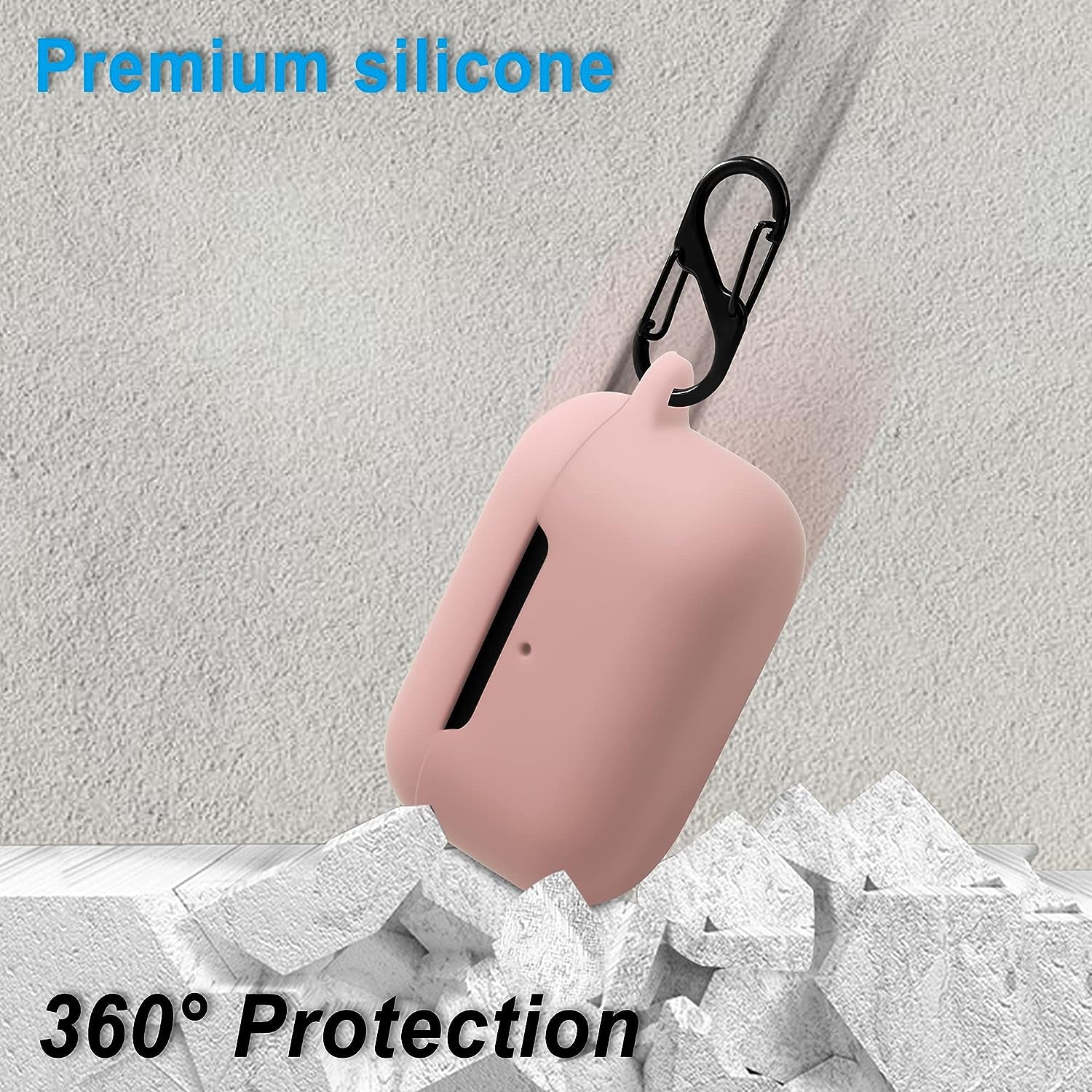 Geiomoo Silicone Carrying Case Compatible with Echo Buds 2Nd Gen, Portable Scratch Shock Resistant Cover with Carabiner (Pink)  Geiomoo   