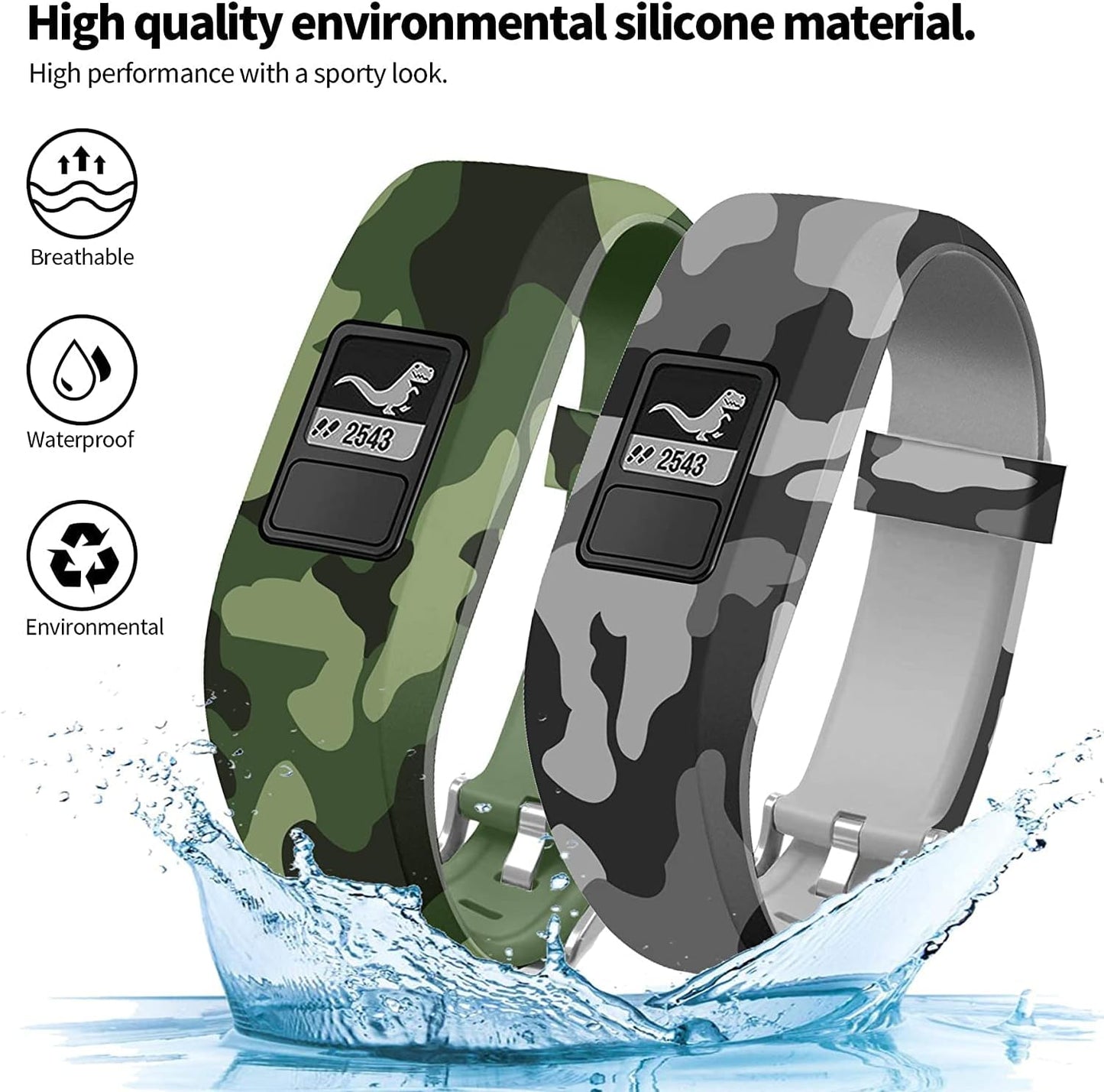 Watch Bands Compatible for Garmin Vivofit Jr Bands,Soft Silicone Replacement Strap Sport Wristband for Garmin Vivofit 3/Vivofit JR Bands/Vivofit Jr 2 Bands Smartwatch with Metal Secure Clasp for Kids Boys Girls  Five Star Online US   