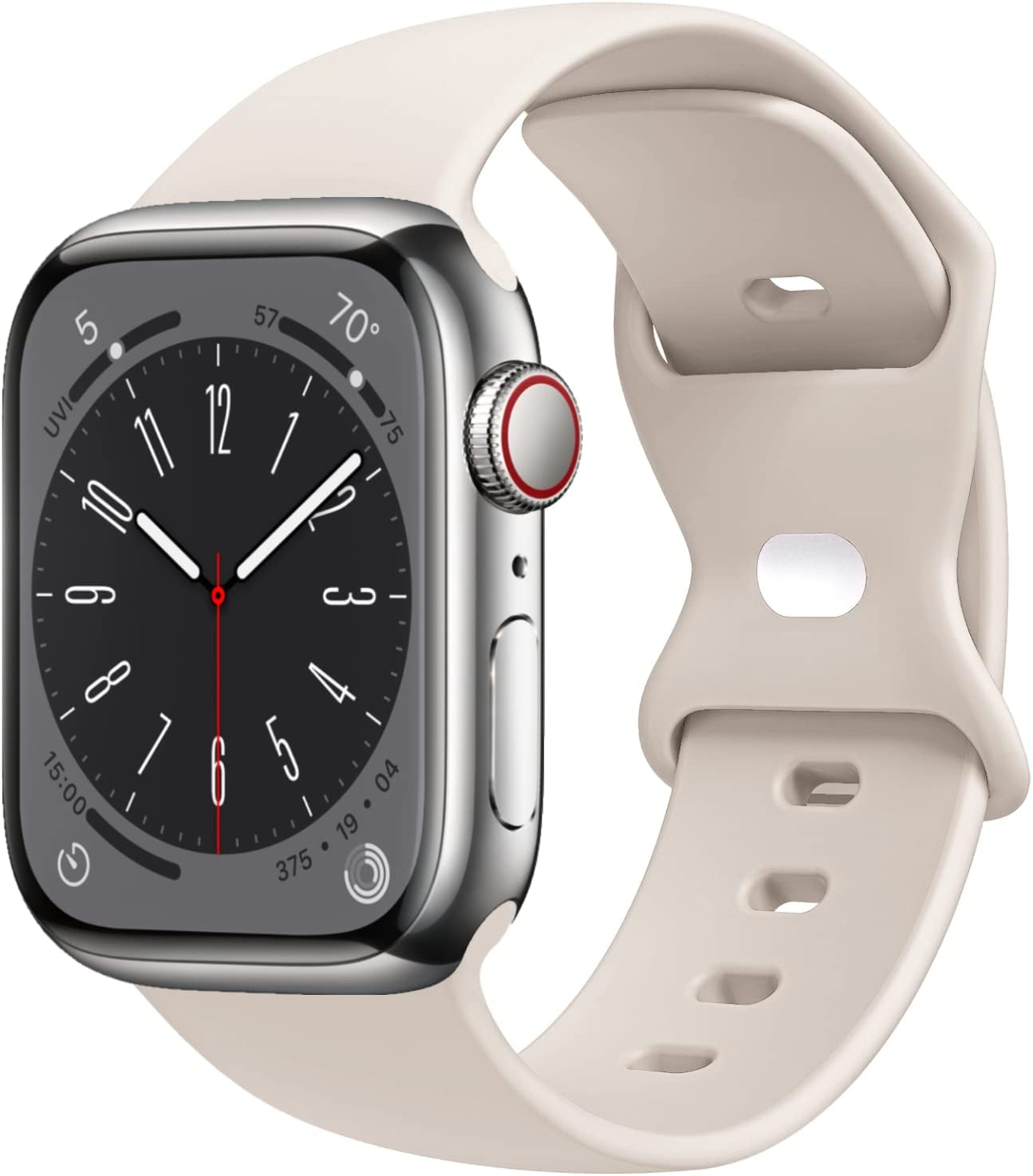 STG Sport Watch Band Compatible with Apple Watch Band 38Mm 40Mm 41Mm 42Mm 44Mm 45Mm 49Mm, Soft Silicone Replacement Sport Strap Compatible for Iwatch Ultra SE Series 8/7/6/5/4/3/2/1 (42Mm/44Mm/45Mm/49Mm, Klein Blue)  STG Starlight 42mm/44mm/45mm/49mm 