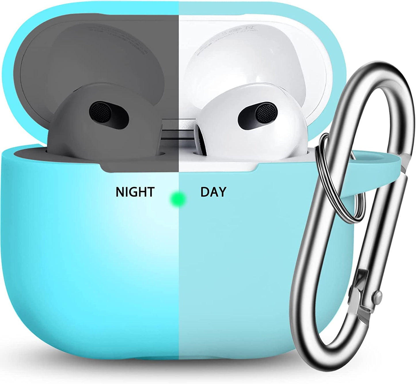 R-Fun Airpods 3 Case Cover, Silicone Protective Accessories Skin with Keychain Compatible with Apple Airpod 3Rd Generation a Black  R-fun   