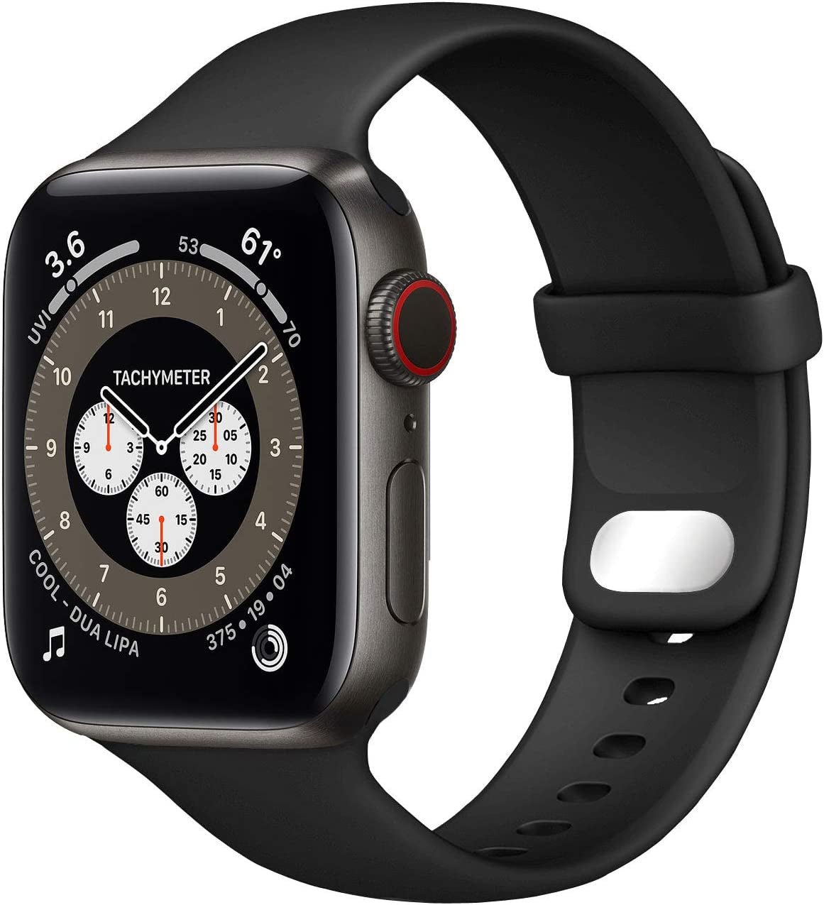 NUKELOLO Sport Band Compatible with Apple Watch Bands 38Mm 41Mm 40Mm 45Mm 44Mm 42Mm, Soft Silicone Replacement Strap Compatible for Iwatch Series SE 7 6 5 4 3 2 1 Women Men  NUKELOLO Black 38mm/40mm/41mm 