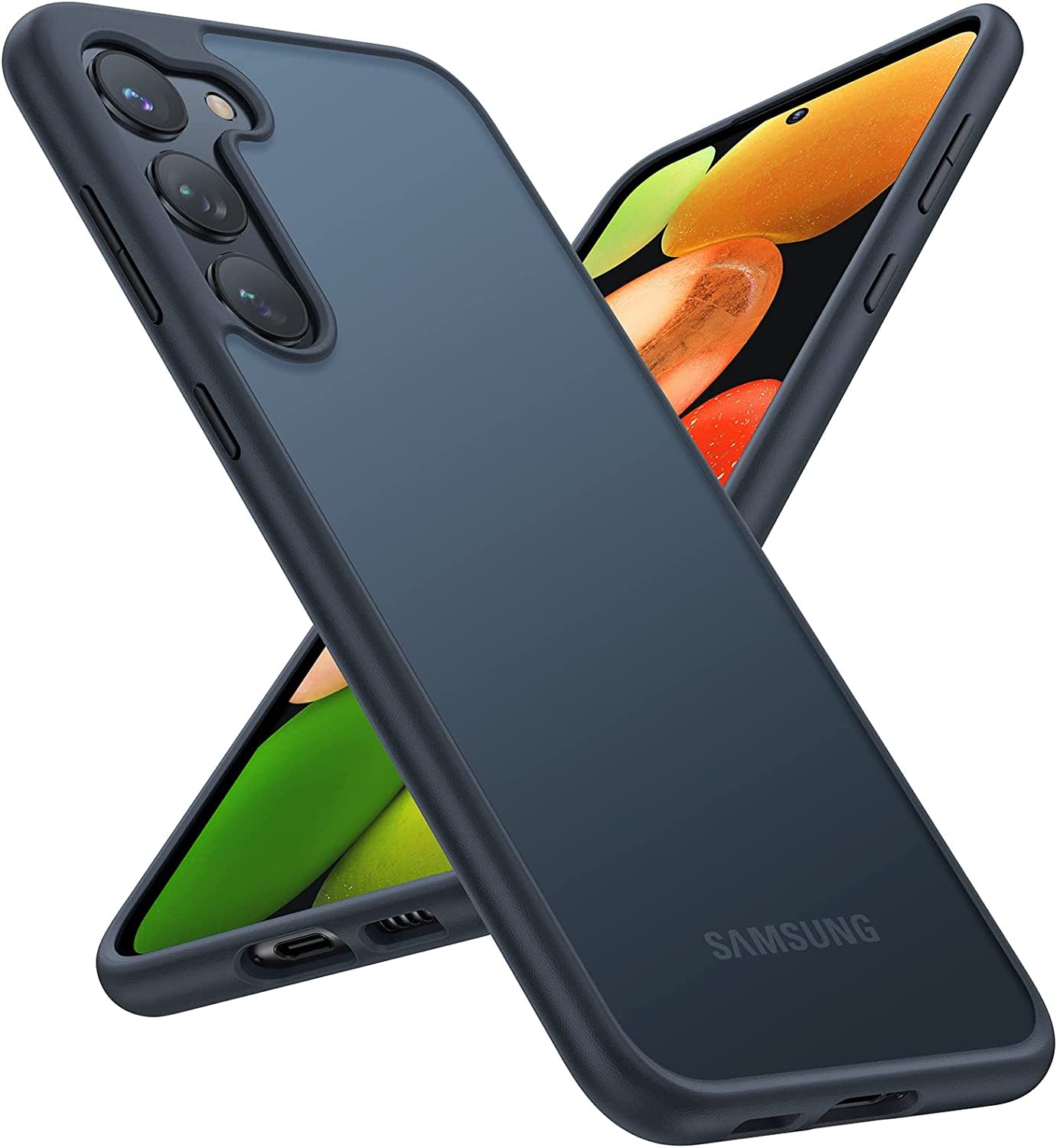 TORRAS Shockproof Galaxy S21 Case (Only), [Military Grade Drop Tested] Translucent Matte Hard Back with Soft Edge Slim Protective Compatible for Samsung Galaxy S21 Case, Black  TORRAS Black S23 