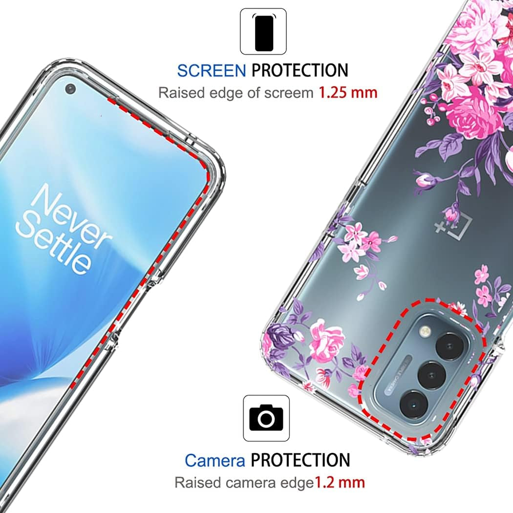 Zoeirc Case for Oneplus Nord N200 Case, Oneplus N200 5G Clear Case for Girls, Soft TPU 360 Full Body Shockproof Hybrid Bumper Crystal Clear Phone Case Cover for Oneplus Nord N200 5G (Rose Flower)  Zoeirc   