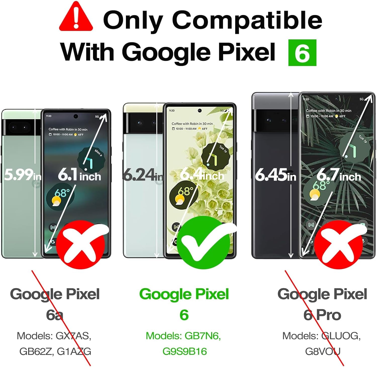 Rayboen Case for Google Pixel 6 5G, Crystal Clear [Anti-Yellowing] No-Slip Shockproof Phone Case, Hybrid Transparent Bumper Protective Cover for Pixel 6  Rayboen   