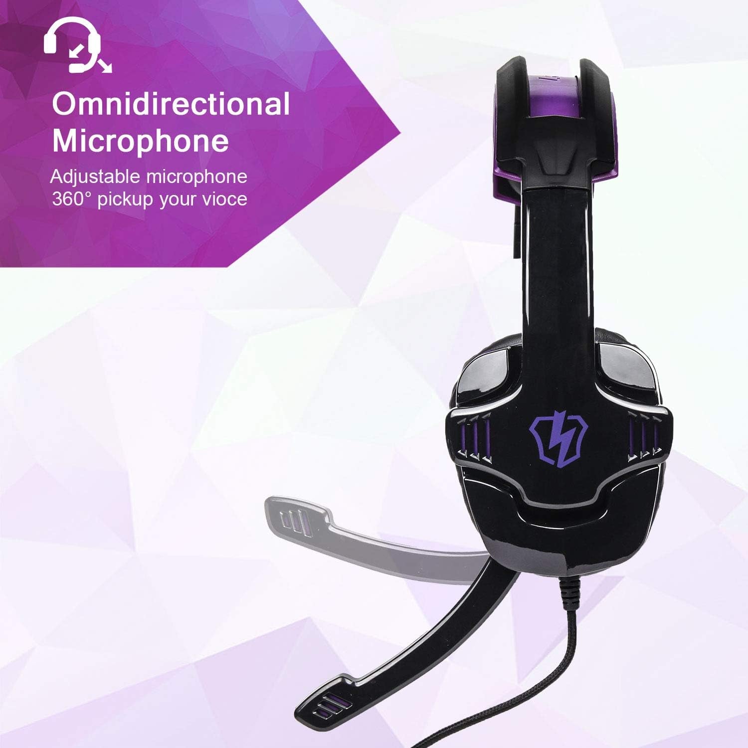 Docooler Gaming Headset 3.5Mm Stereo Over-Ear Headphone with Adjustable Microphone for PC Laptop Smart Phone  Docooler   