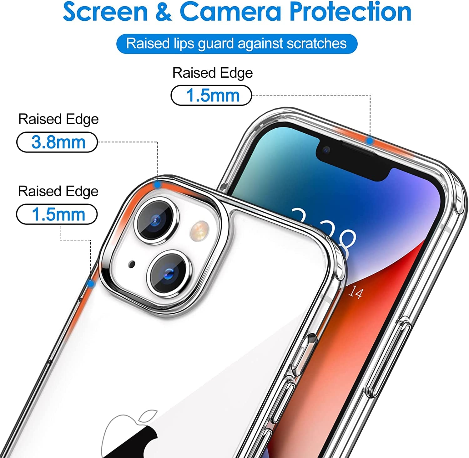 Hython Case for Iphone 14 Case Clear, Non Yellowing Crystal Clear Anti-Scratch Hard PC & Non-Slip Soft TPU Bumper Cover Transparent Slim Fit Shockproof Protective Phone Cases for Iphone 14 6.1", Clear  Hython   