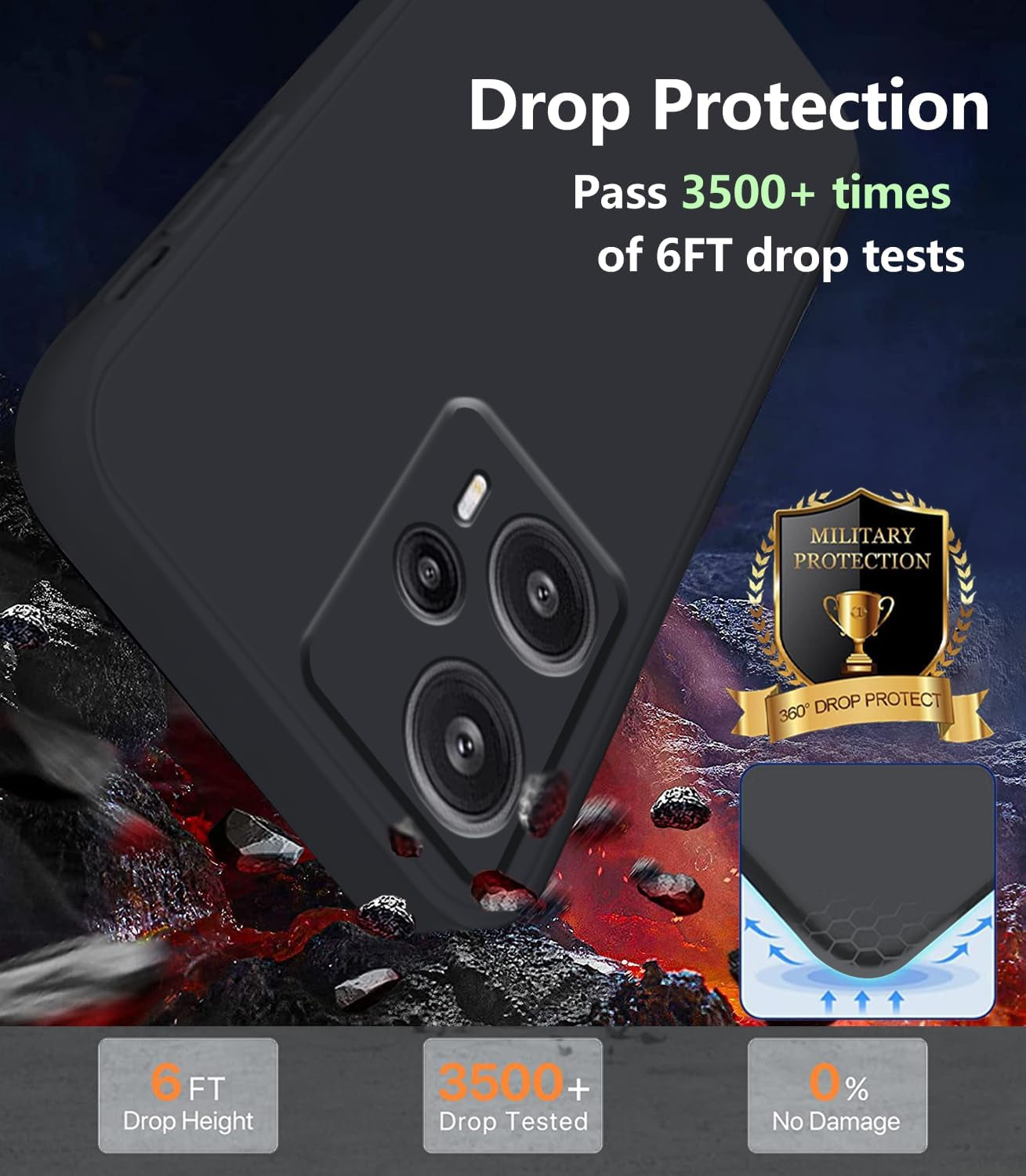 Wousunly Compatible with Poco F5 Case Silicone Liquid Dark Green, Soft Smooth Touch Xiaomi Poco F5 Phone Case Silicone Shockproof Thin Cover (Black)  Wousunly   