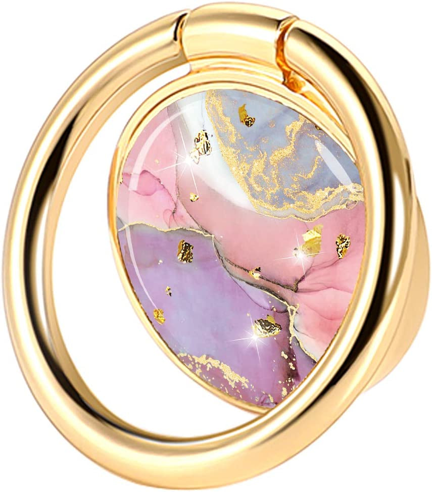 JIAXIUFEN Cell Phone Ring Stand Finger Holder Marble Glitter Grip Kickstand 360° Rotation Metal Ring Grip for Magnetic Car Mount Compatible with Iphone Samsung Galaxy Pixel All Smartphone Blue  JIAXIUFEN Pink Purple  
