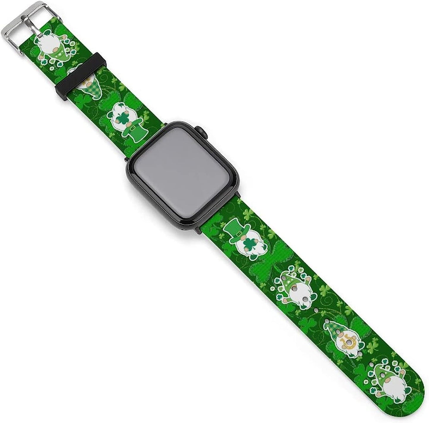 St Patrick Day Gnome Watch Bands Compatible with Apple Watch 38Mm 40Mm 42Mm 44Mm, St. Patrick'S Day Soft Pattern Silicone Straps Wristbands Replaceable Strap for Iwatch Series 6 5 4 3 2 1  MATIC   