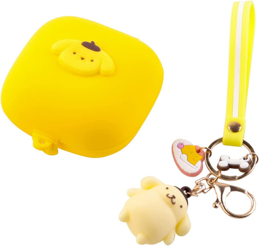 Fit Designed for Powerbeats Pro Earphone, Suublg Beats Powerbeats Pro Cartoon Silicone Headphones Case Cover and Cute Doll Keychain Full Body Anti-Lost Lanyard Protection (Pudding)  Suublg   