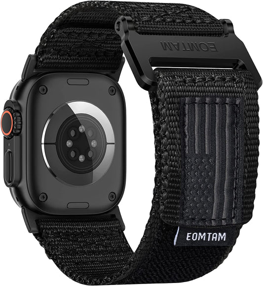 EOMTAM Width 30MM Men Soft Nylon Strap for Apple Watch Band Ultra 49Mm 45Mm 44Mm 42Mm 41Mm 40Mm 38Mm, Rugged Sport Woven Adjustable Wristband for Iwatch Series 8 SE 7 6 5 4 3  EOMTAM   
