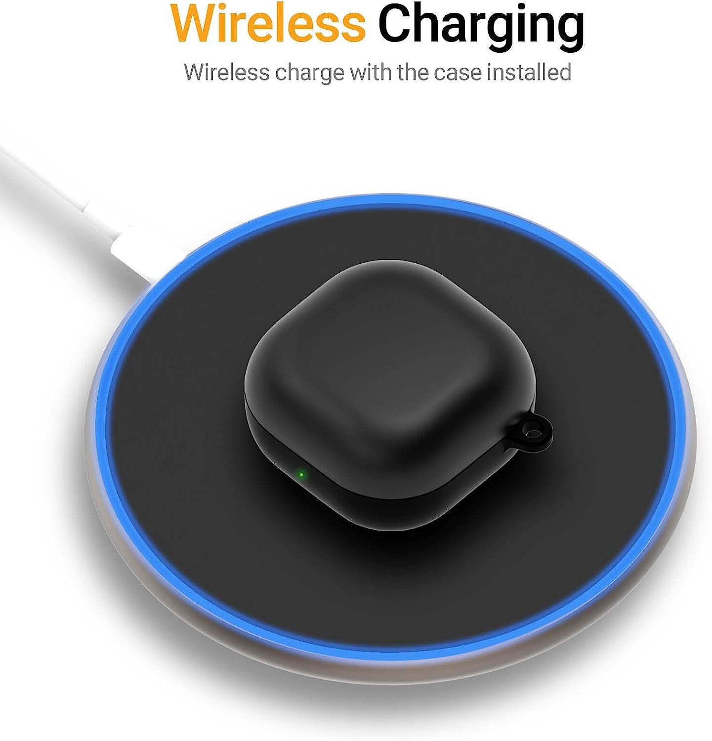 JUST4YOU for Galaxy Buds Pro Case, Galaxy Buds Live Case, Galaxy Buds 2 Case Cover with Keychain, Thin Fit Hard Case (Black) CS_HD_GBL_GBP_GB2_BK  S2B Corporation   