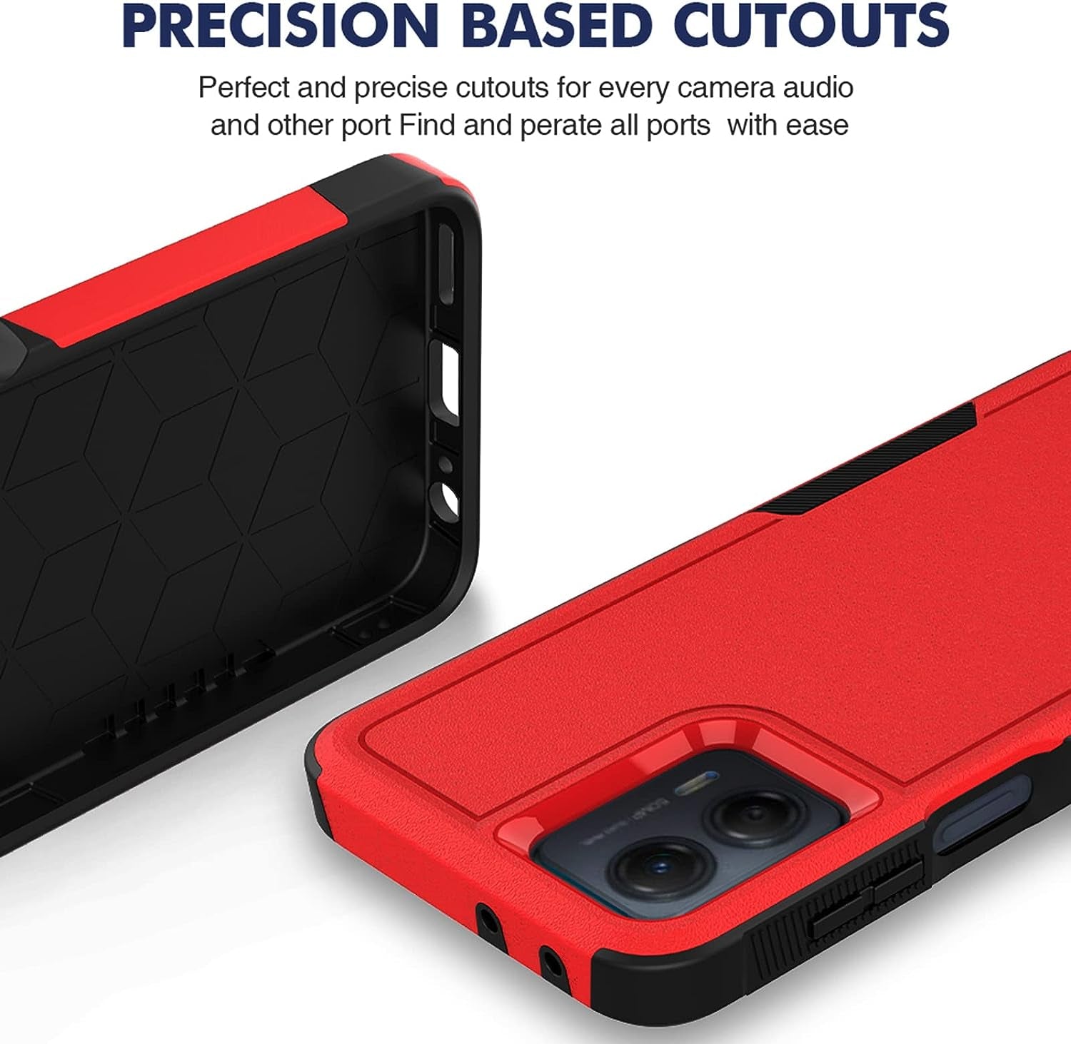 For Moto G 5G 2023 / Moto G Power 5G 2023 Case: Dual Layer Protective Heavy Duty Cell Phone Cover Shockproof Rugged with Screen Protector - Military Protection - Motorola Moto G 5G 2023, Red  Jinxian Co., Ltd.   
