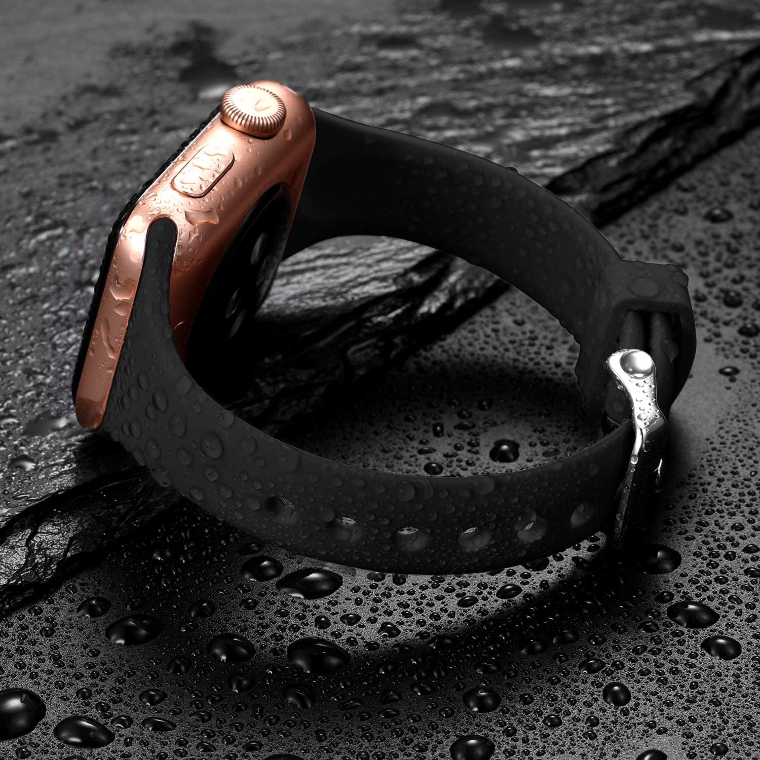 Laffav Slim Band Compatible with Apple Watch 49Mm 45Mm 44Mm 42Mm Iwatch SE & Ultra & Series 8/7/6/5/4/3/2/1 for Women Men, Black, S/M  Laffav   