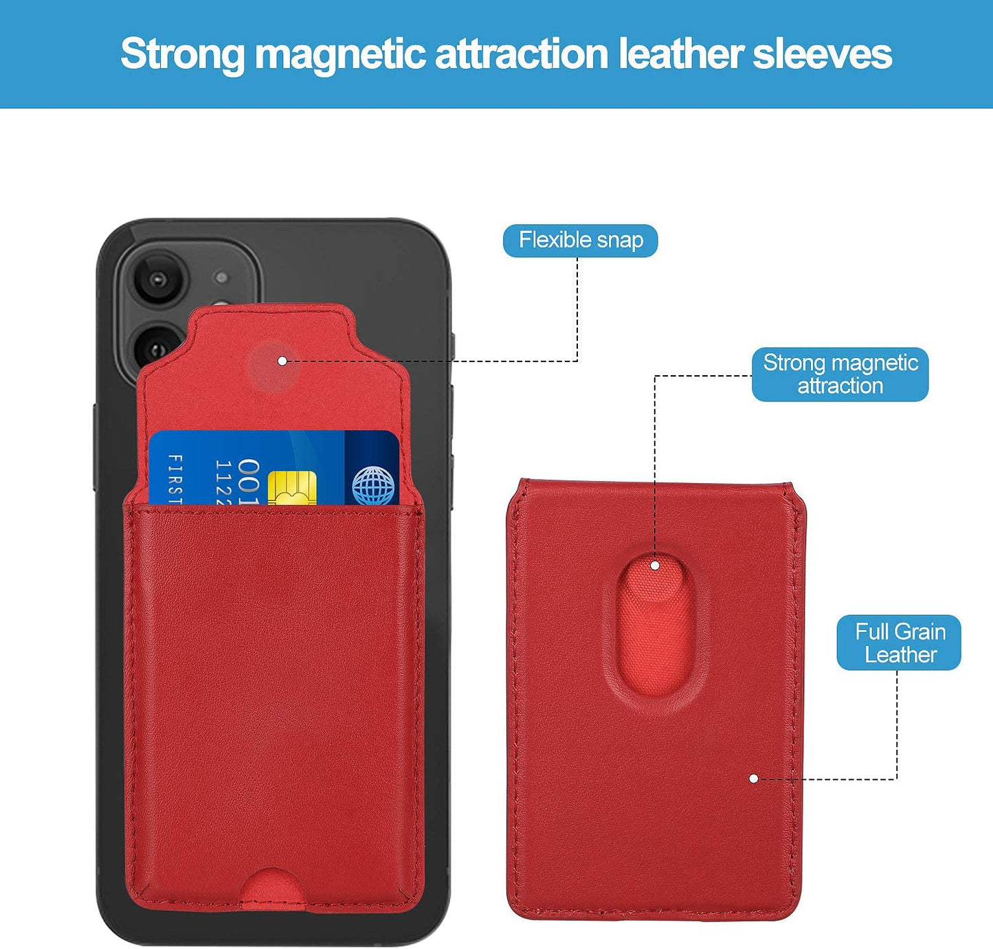 Luxury Magnetic Magsafe Wallet Card Holder Magsafe Wallet Iphone 12 13 Pro Max Stick on Magnetic Compatible with Iphone 12/13 Pro|Pro Max(Green)  QinLo   