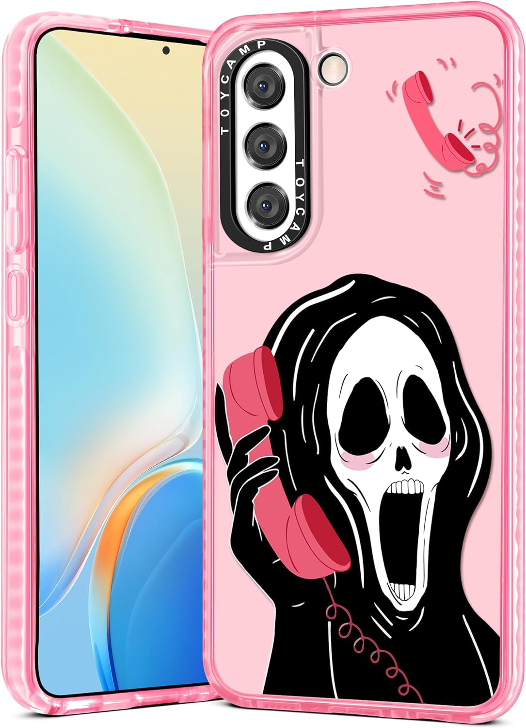 Toycamp for Samsung Galaxy S21 plus Case, Cute Funny Sun Moon Star Design for Women Girls Boys Teens for Galaxy S21 plus Cases, Cute Cartoon Sun Moon Star Print Cover for S21 plus Case 5G, 6.7''  Toycamp Pink  