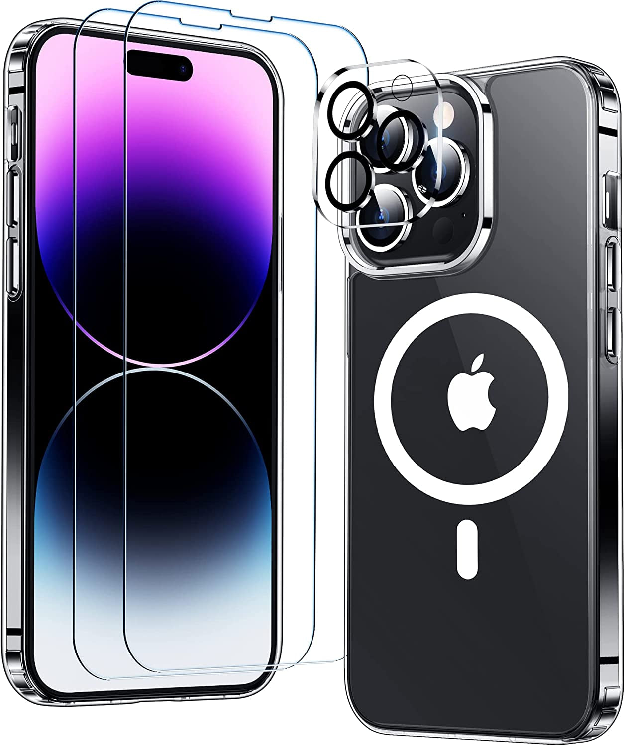 MOZOTER [2 in 1 for Iphone 14 Pro Max Case,[12 FT Shockproof] [With 1 Pcs Glass Screen Protector] [Heavy Duty] Clear Phone Case Cover 6.7-Crystal Clear  MOZOTER   