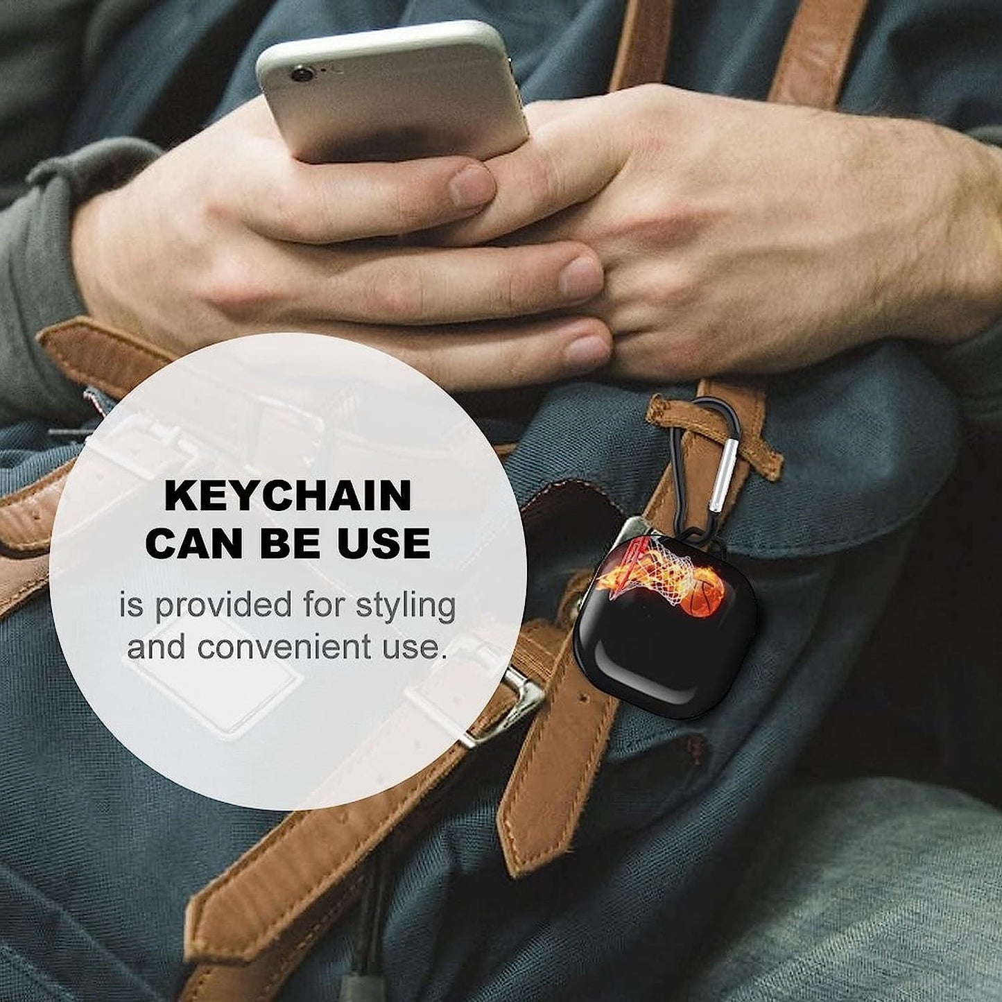 Fire and Basketball Protective Case Cover Compatible with Galaxy Buds Live/Galaxy Buds Pro/Galaxy Buds 2 Pro Charging Case for Women Men  MHXYZHW   