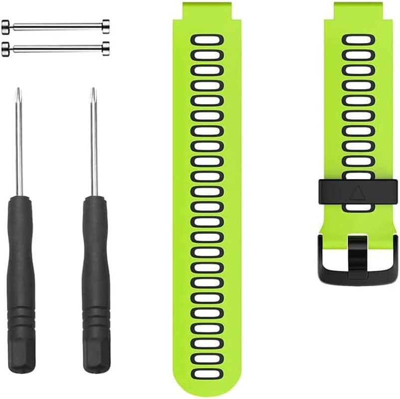 XNWKF Watch Band for Garmin Forerunner 735XT 735/220/230/235/620/630, Soft Silicone Replacement Straps for Forerunner 235 Band  XNWKF Green Black  